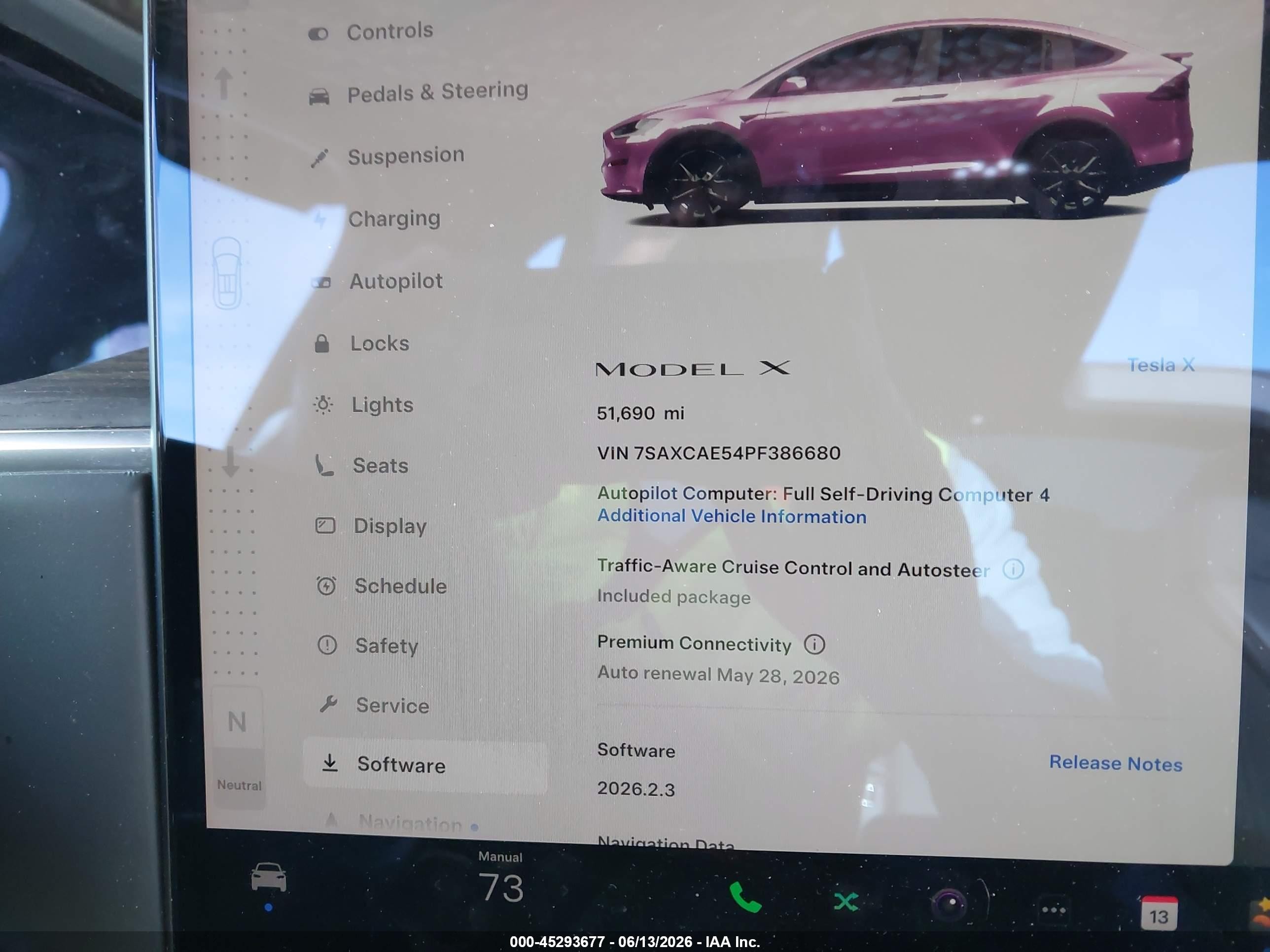 2023 Tesla Model x VIN 7SAXCAE54PF386680 IAAI salvage auction — Unknown, Original (Texas), sold $29,750 on 2026-08-15 (photo 7)