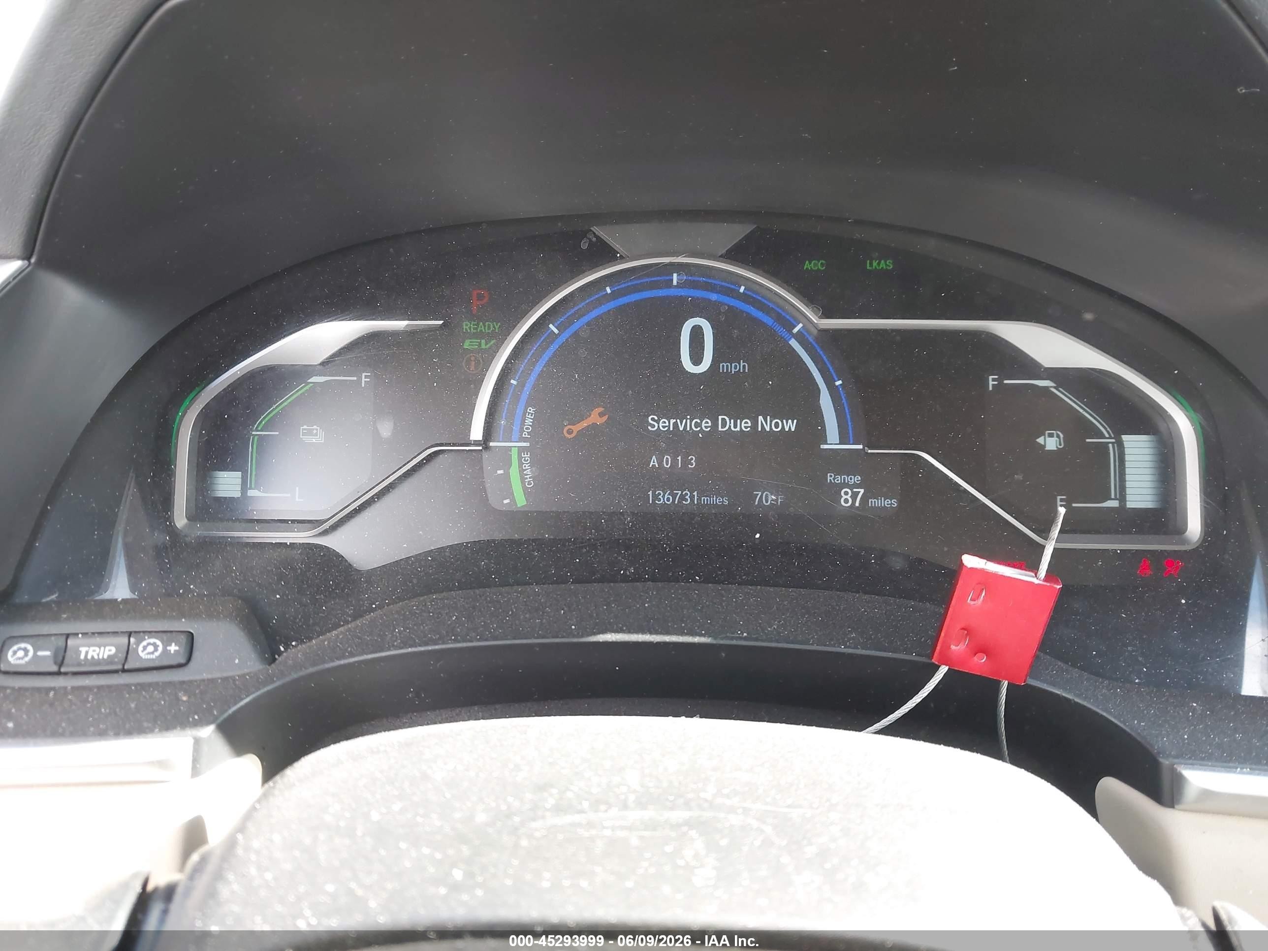 2018 Honda Clarity Plug In Hybrid VIN JHMZC5F13JC021760 IAAI salvage auction — Front End, Salvage (California), sold $2,825 on 2026-07-09 (photo 7)