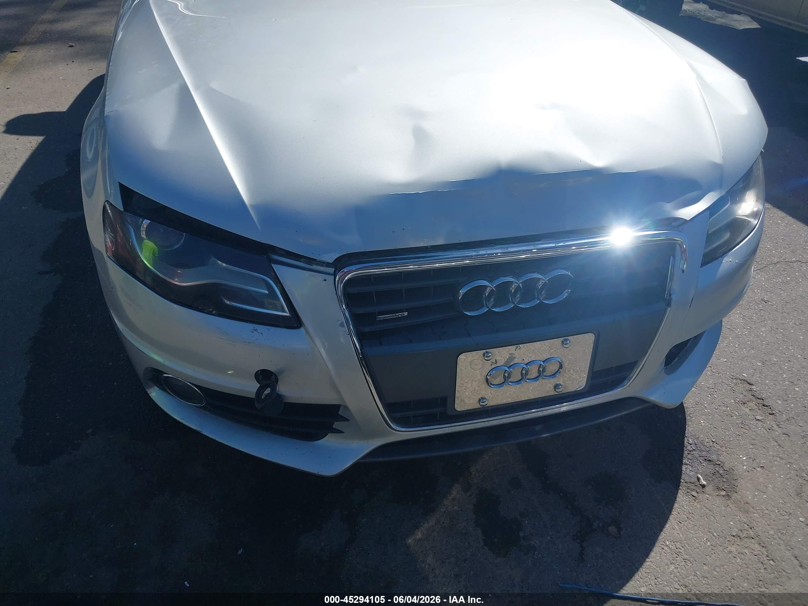 2012 Audi A4 VIN WAUFFAFLXCA119038 IAAI salvage auction — Front End, Salvage (Utah), sold $275 on 2026-07-09 (photo 6)