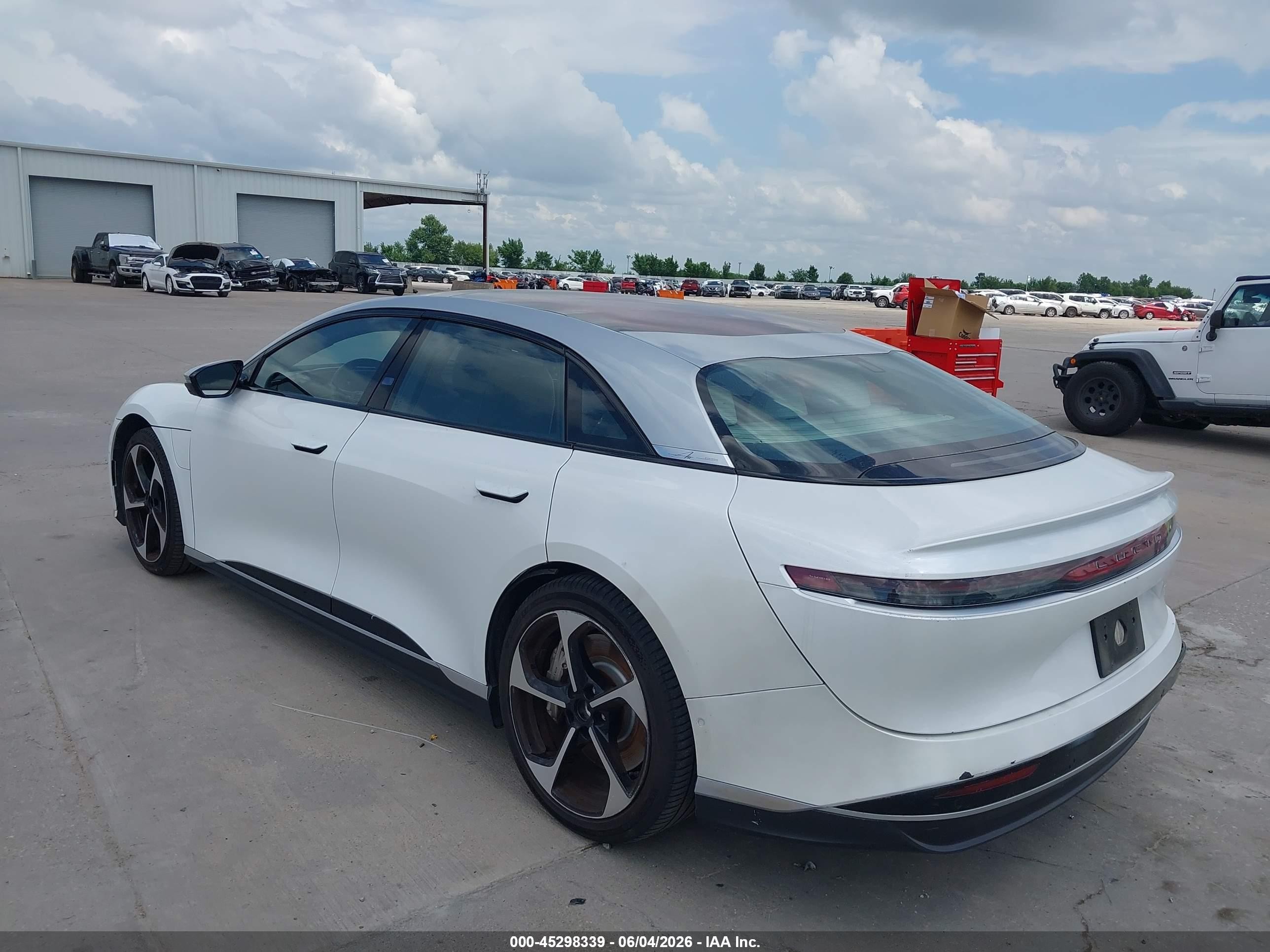 2023 Lucid Air VIN 50EA1GBA8PA005978 IAAI salvage auction — Side, Original (Texas), sold $14,050 on 2026-08-26 (photo 3)