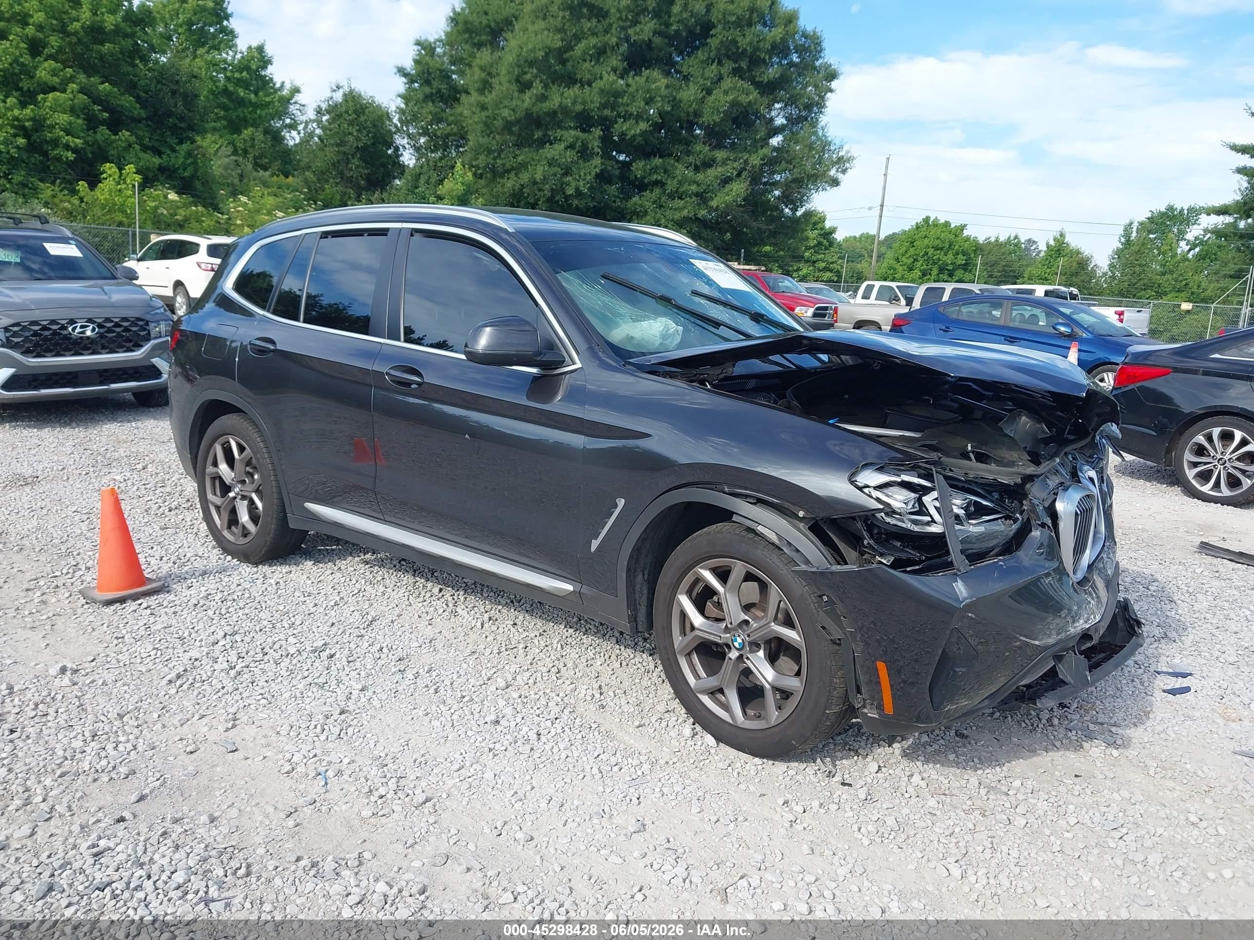 2022 BMW X3 VIN WBX47DP0XNN157249 IAAI salvage auction — Front End, Salvage (Alabama), sold $6,400 on 2026-08-24 (photo 1)
