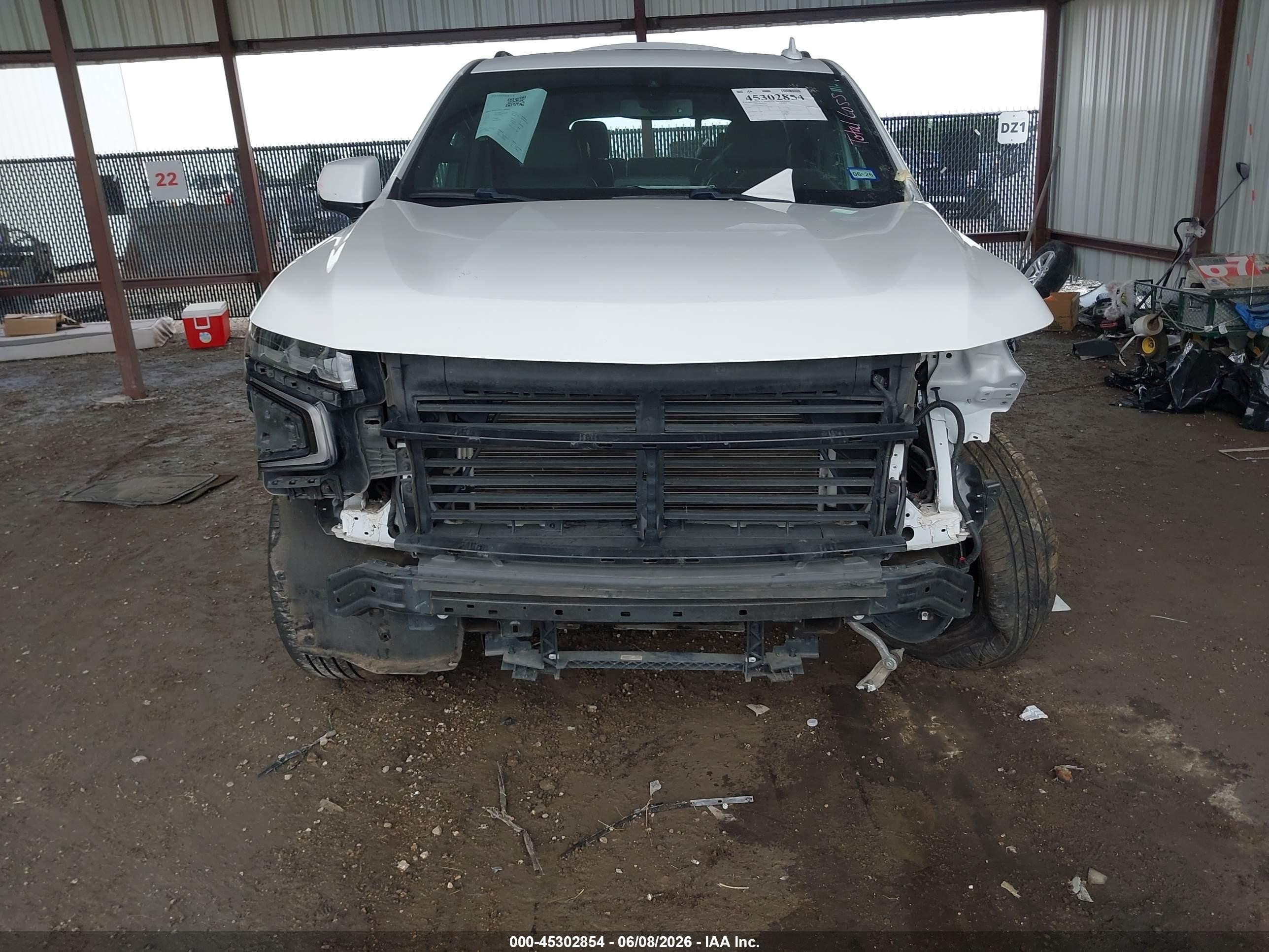 2021 Chevrolet Tahoe VIN 1GNSCRKD4MR203292 IAAI salvage auction — Front End, Original (Texas), sold $24,000 on 2026-08-18 (photo 6)