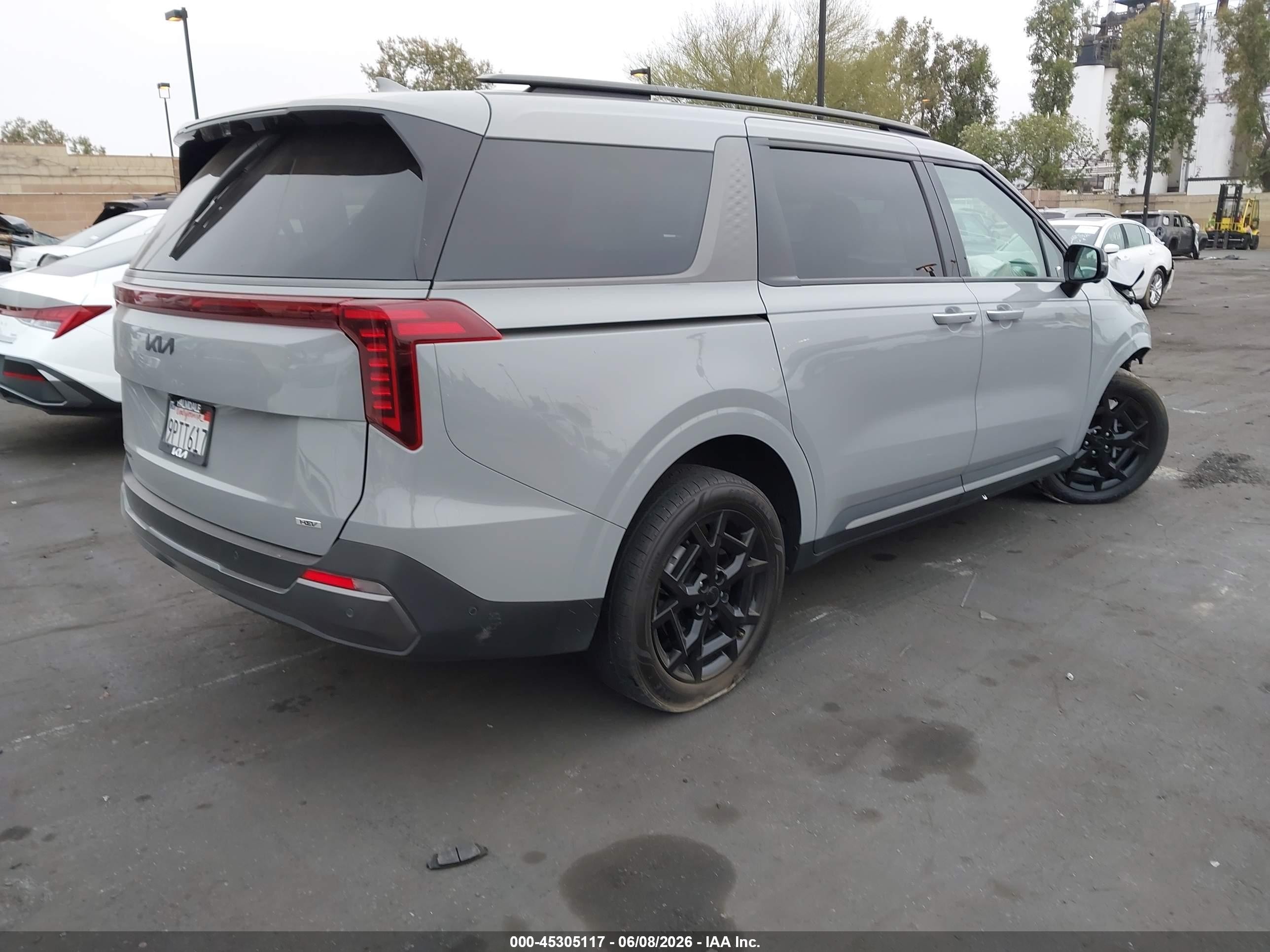 2025 Kia Carnival VIN KNDNE5KA5S6035434 IAAI salvage auction — Front End, Salvage Certificate (California), sold $12,150 on 2026-07-10 (photo 4)
