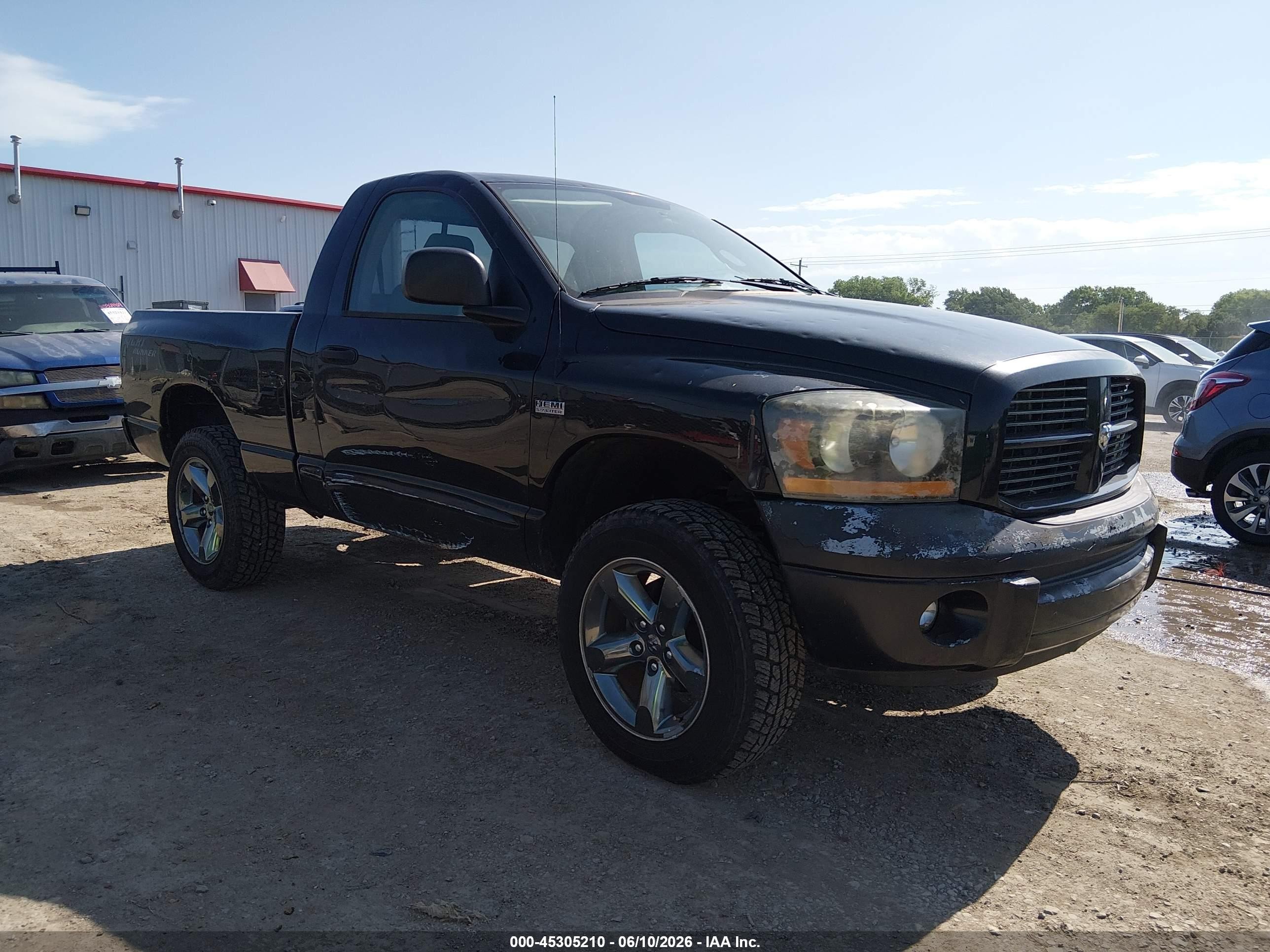 2006 Dodge Ram 1500 VIN 1D7HU16226J185344 IAAI salvage auction — Hail, Salvage (Kansas), sold $1,300 on 2026-07-11 (photo 1)