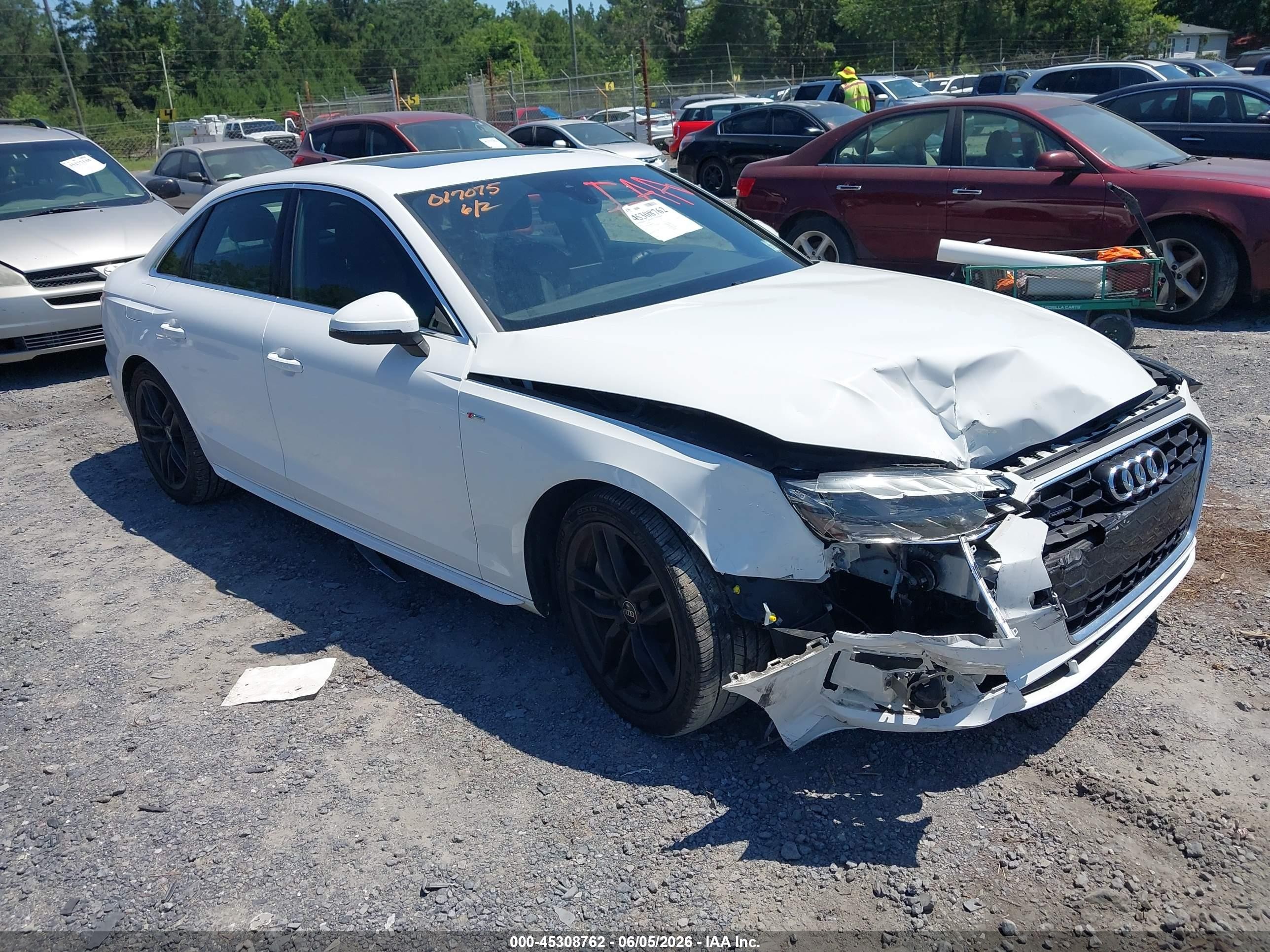 2023 Audi A4 VIN WAUEAAF48PN017075 — IAAI salvage auction photo