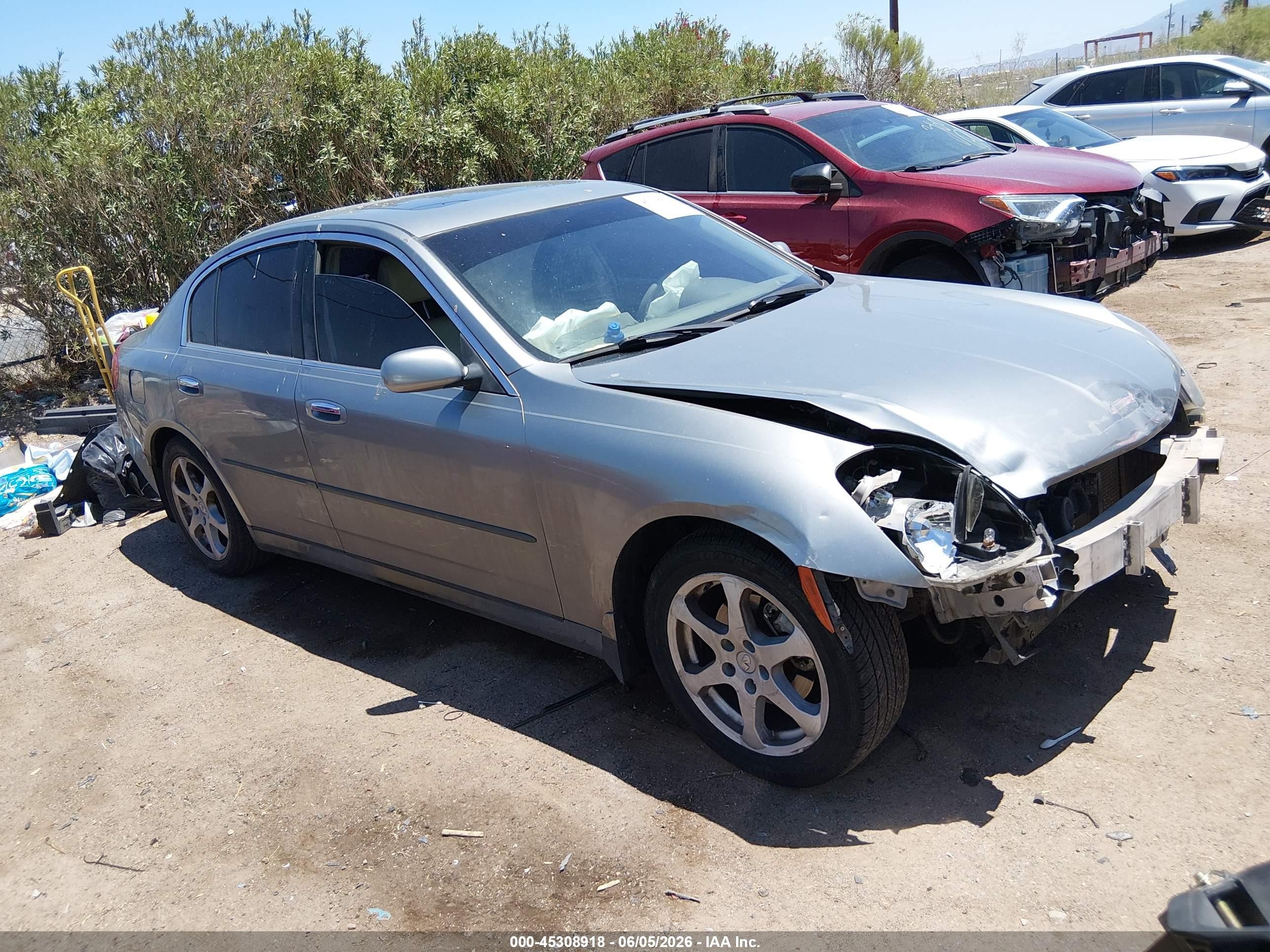 2004 Infiniti G35 VIN JNKCV51E94M612815 IAAI salvage auction — Front End, Salvage (Arizona), sold $225 on 2026-07-02 (photo 1)