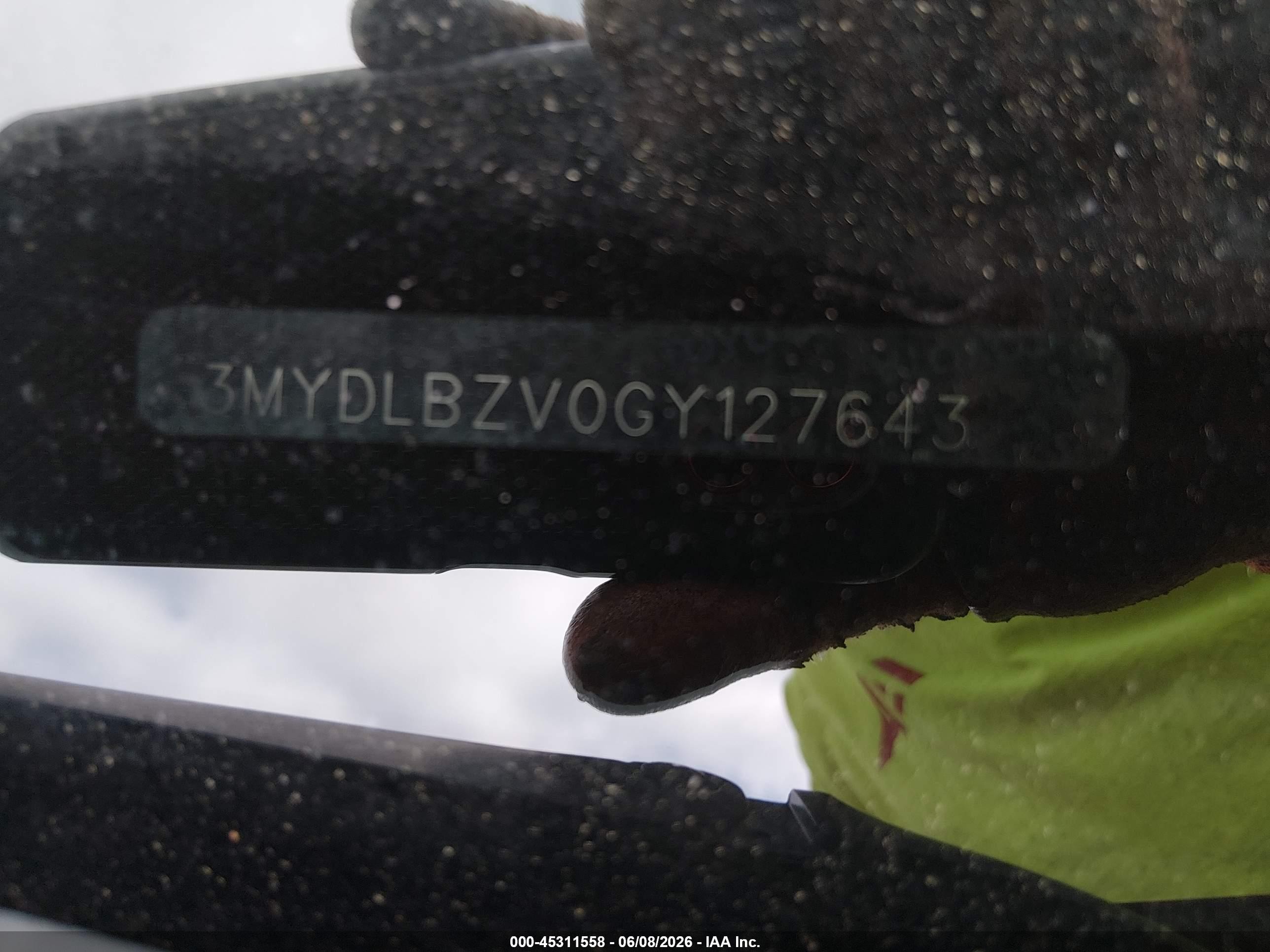 2016 Scion iA VIN 3MYDLBZV0GY127643 IAAI salvage auction — Unknown, Salvage (Idaho), sold $1,300 on 2026-09-16 (photo 9)