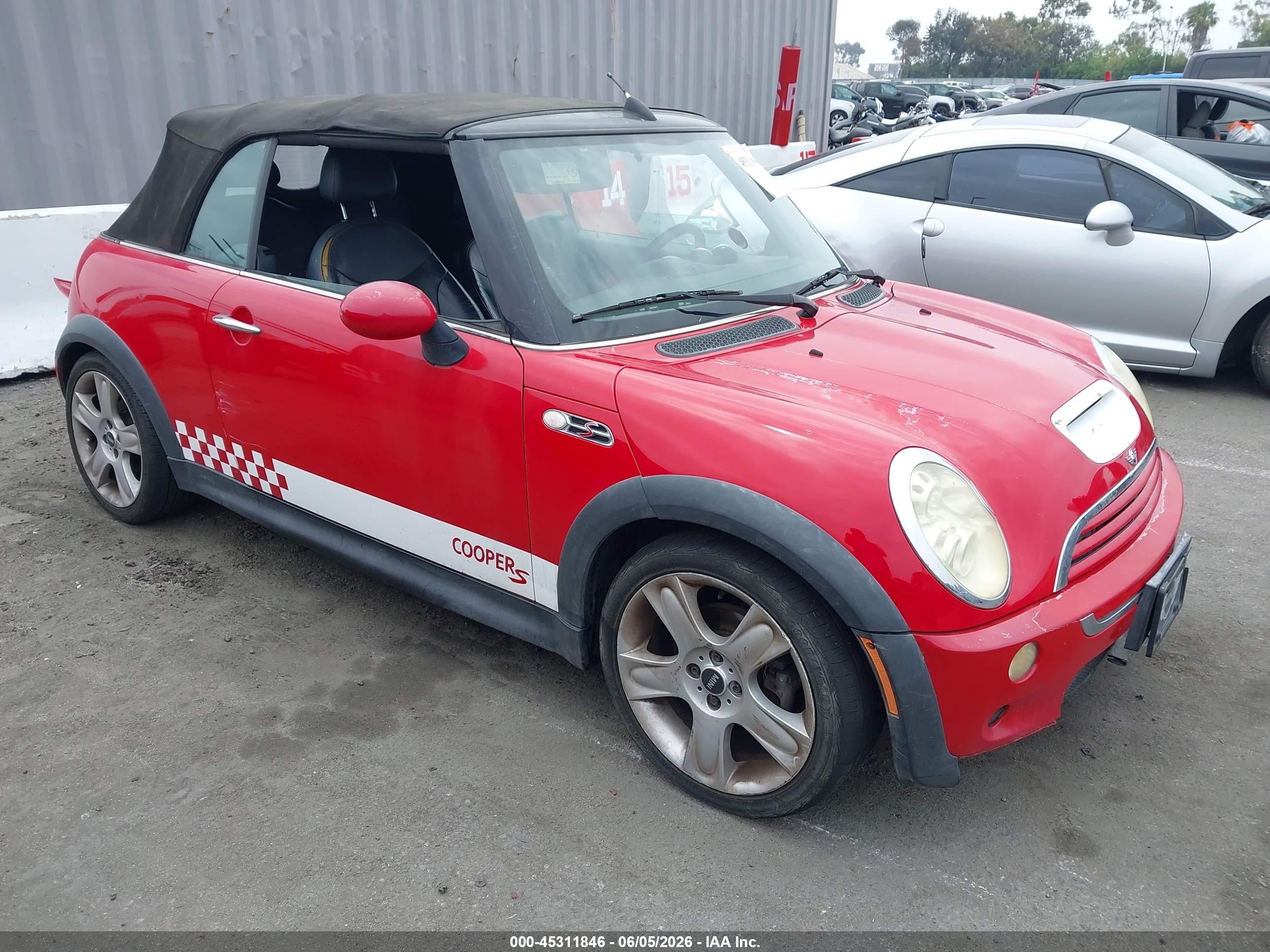 2005 Mini Cooper VIN WMWRH33425TF82964 IAAI salvage auction — Normal Wear, Clear - Dealer Only (California), sold $225 on 2026-07-02 (photo 1)