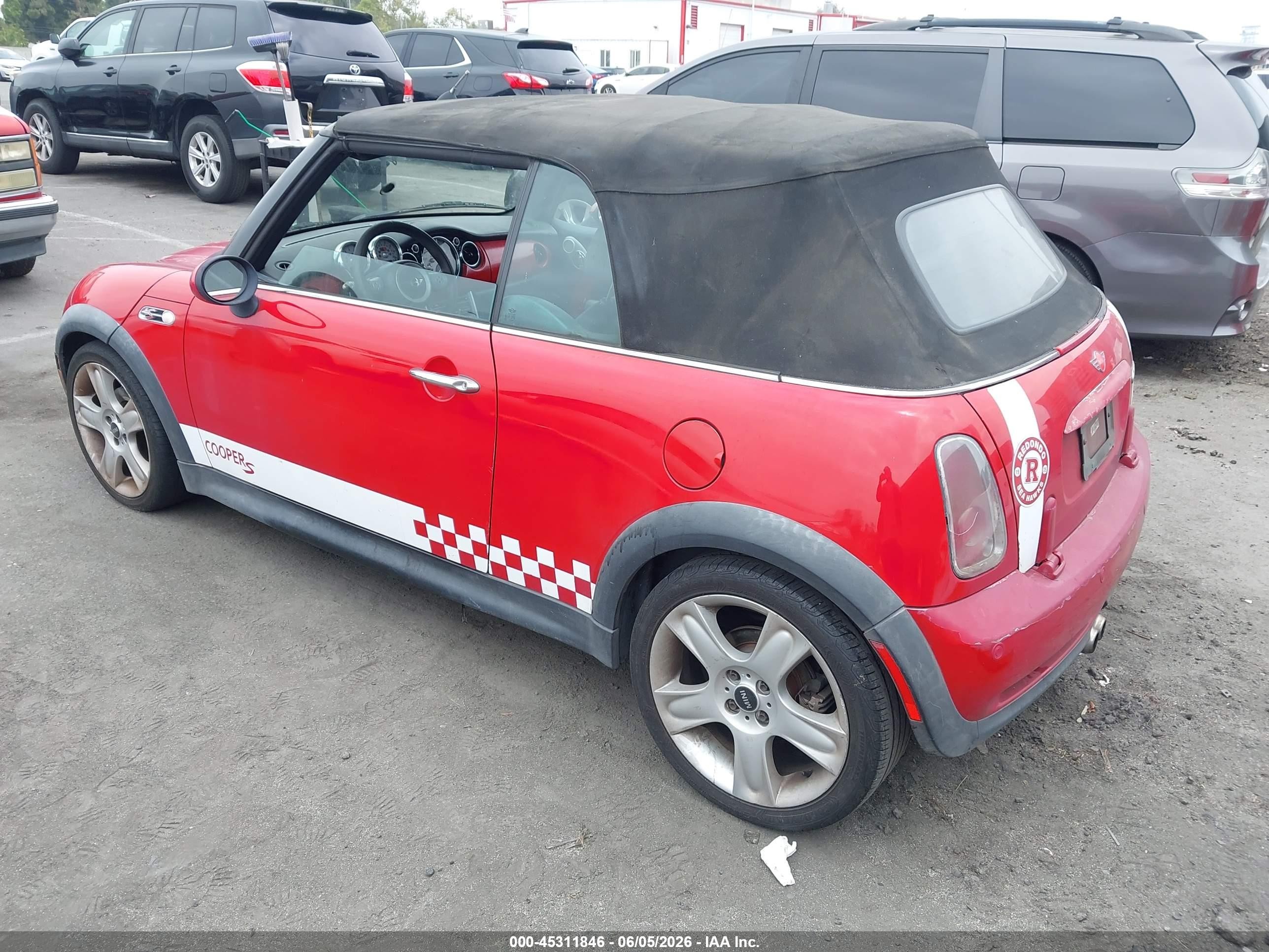 2005 Mini Cooper VIN WMWRH33425TF82964 IAAI salvage auction — Normal Wear, Clear - Dealer Only (California), sold $225 on 2026-07-02 (photo 3)