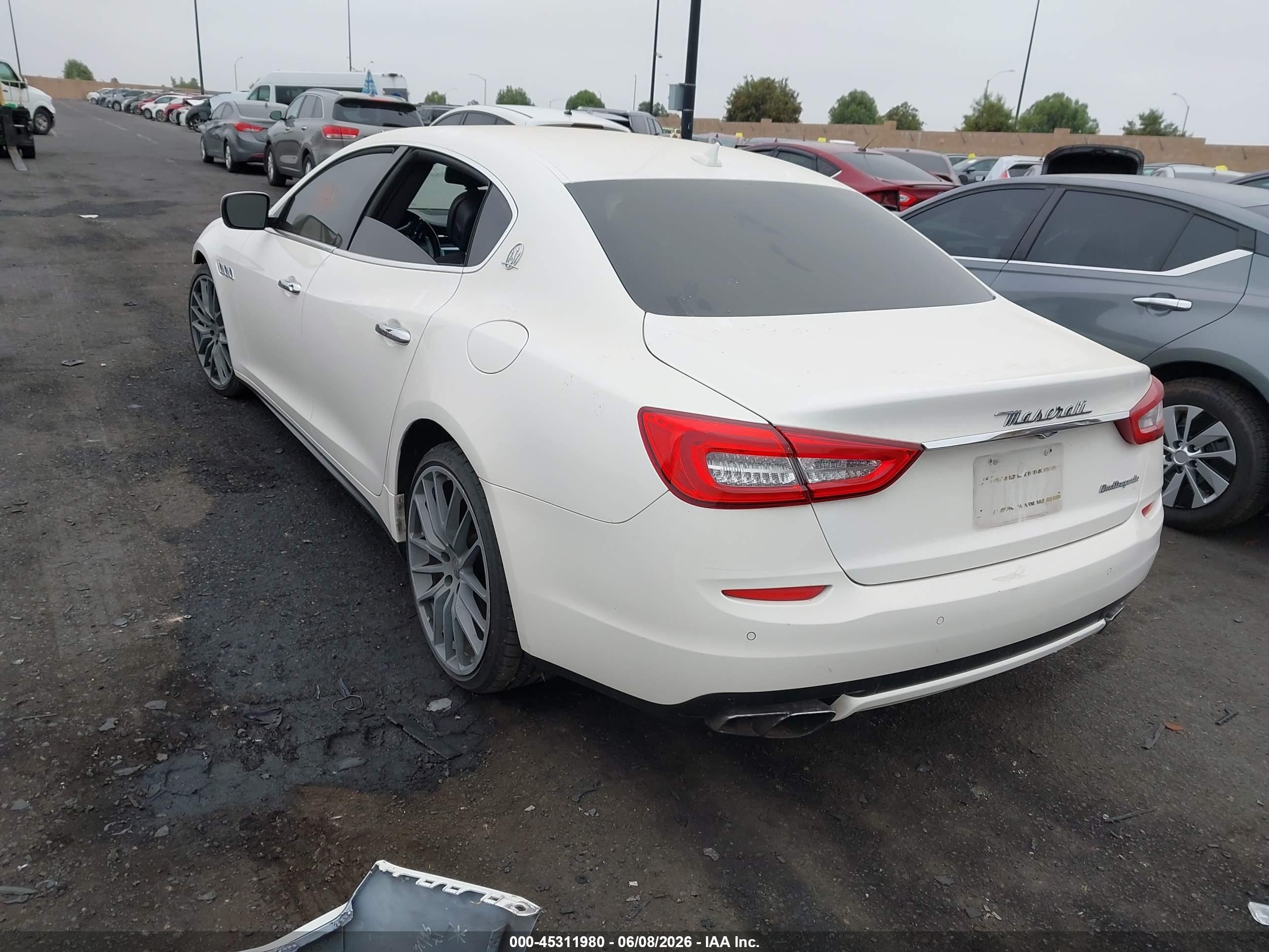 2014 Maserati Quattroporte VIN ZAM56PPAXE1074972 IAAI salvage auction — Front End, Salvage Certificate (California), sold $2,750 on 2026-09-13 (photo 3)
