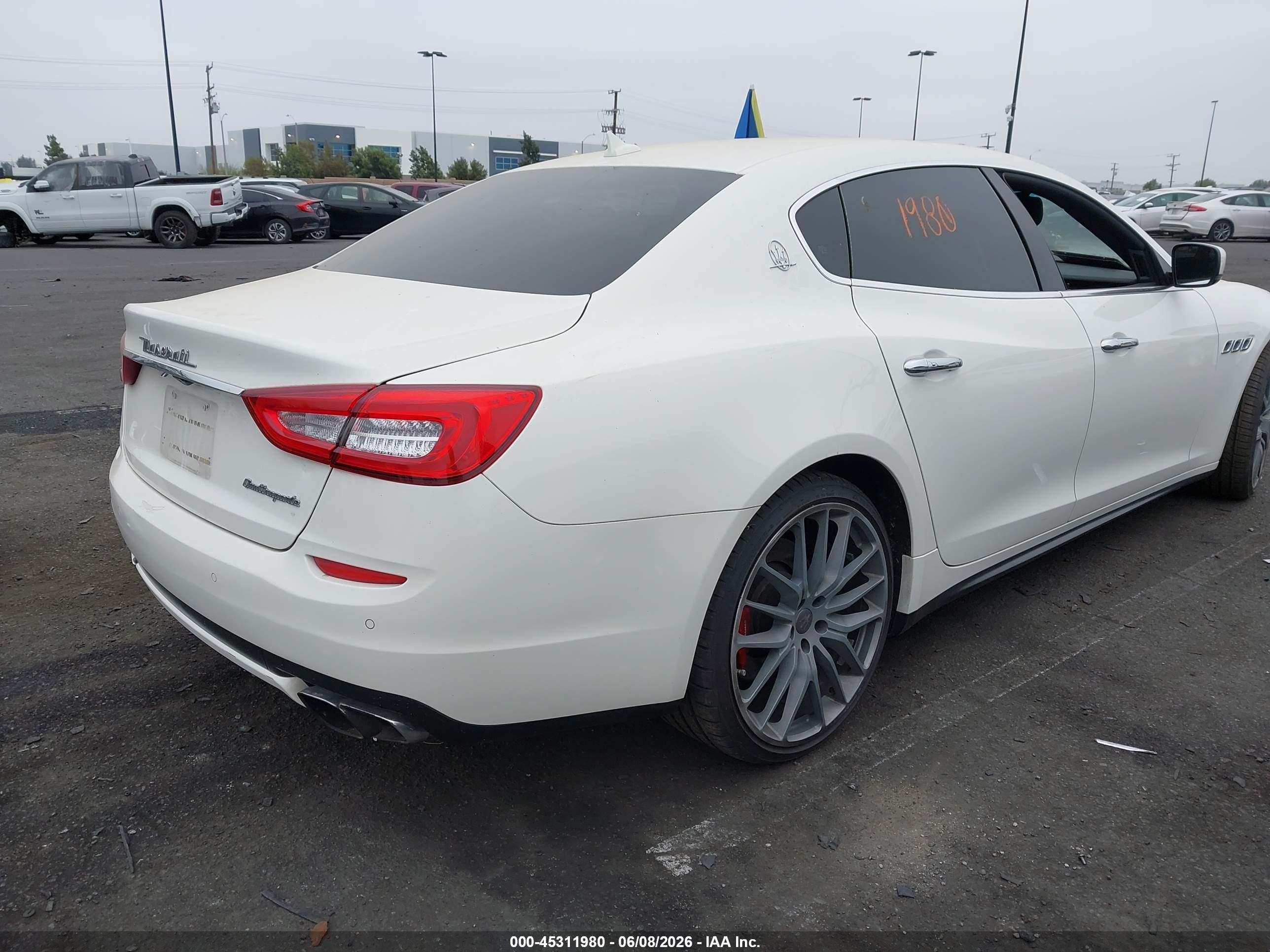 2014 Maserati Quattroporte VIN ZAM56PPAXE1074972 IAAI salvage auction — Front End, Salvage Certificate (California), sold $2,750 on 2026-09-13 (photo 4)
