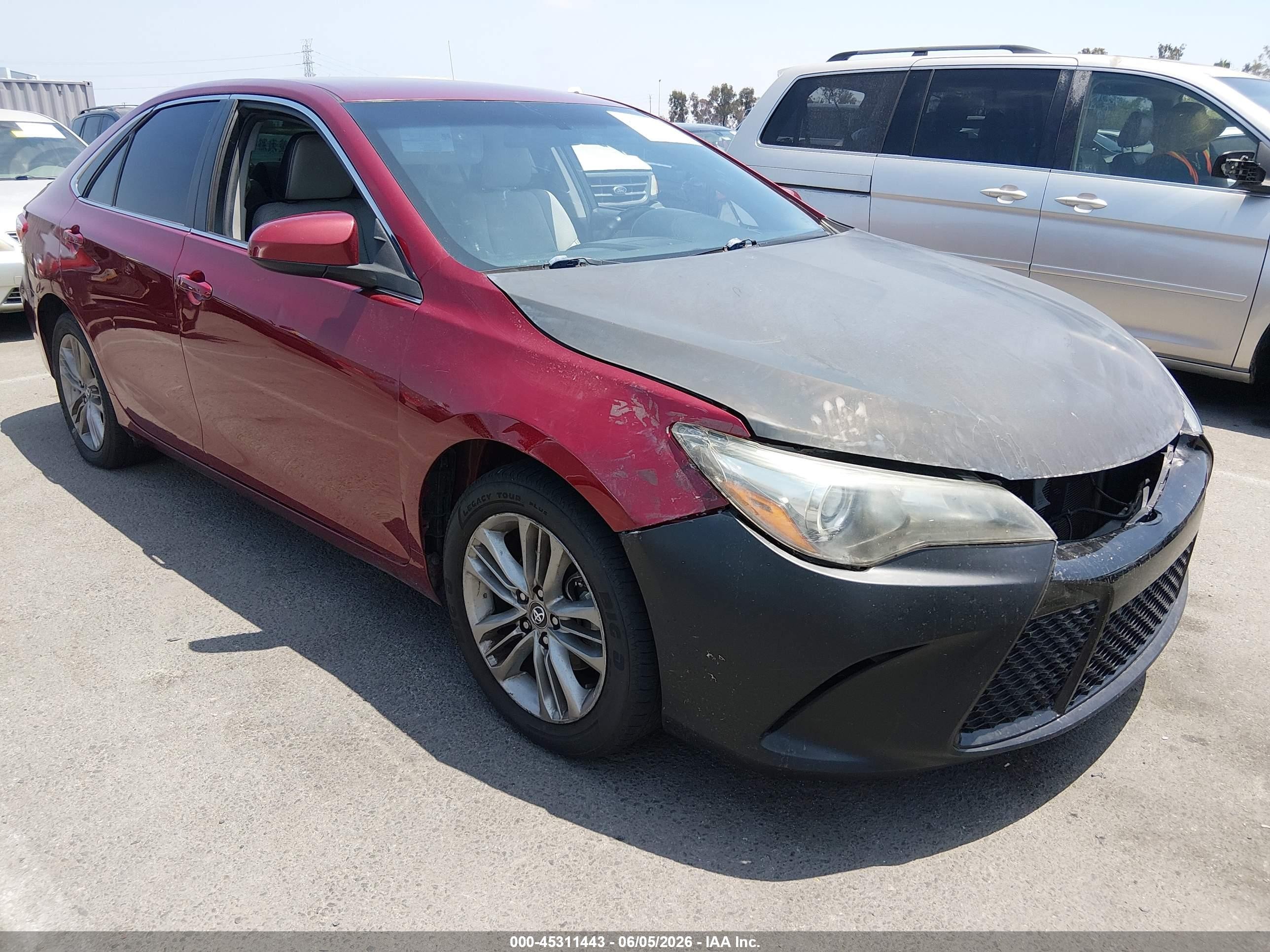 2017 Toyota Camry VIN 4T1BF1FK4HU783927 IAAI salvage auction — Normal Wear, Clear - Dealer Only (California), sold $1,850 on 2026-07-09 (photo 1)