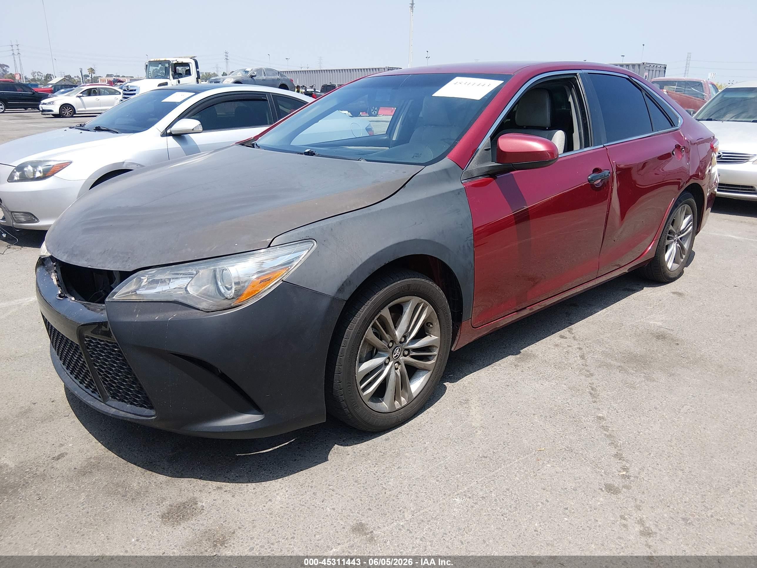 2017 Toyota Camry VIN 4T1BF1FK4HU783927 IAAI salvage auction — Normal Wear, Clear - Dealer Only (California), sold $1,850 on 2026-07-09 (photo 2)