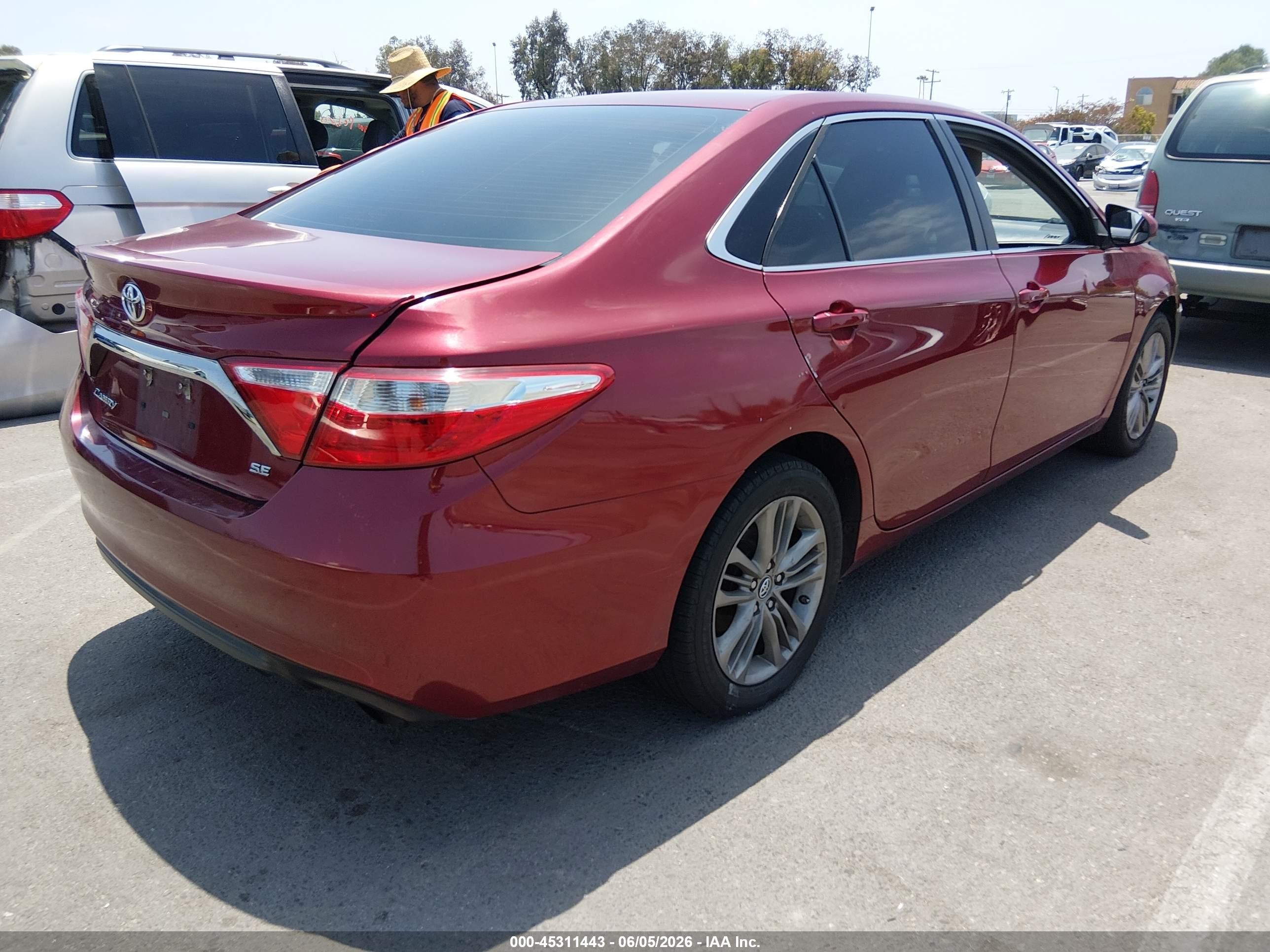 2017 Toyota Camry VIN 4T1BF1FK4HU783927 IAAI salvage auction — Normal Wear, Clear - Dealer Only (California), sold $1,850 on 2026-07-09 (photo 4)