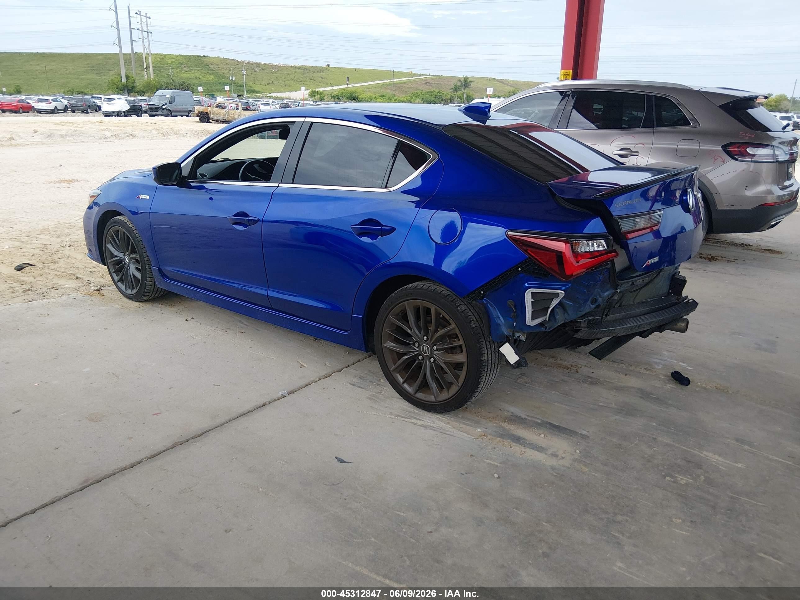 2021 Acura ILX VIN 19UDE2F84MA010334 IAAI salvage auction — Rear End, Rebuildable (Florida), sold $7,575 on 2026-09-08 (photo 3)