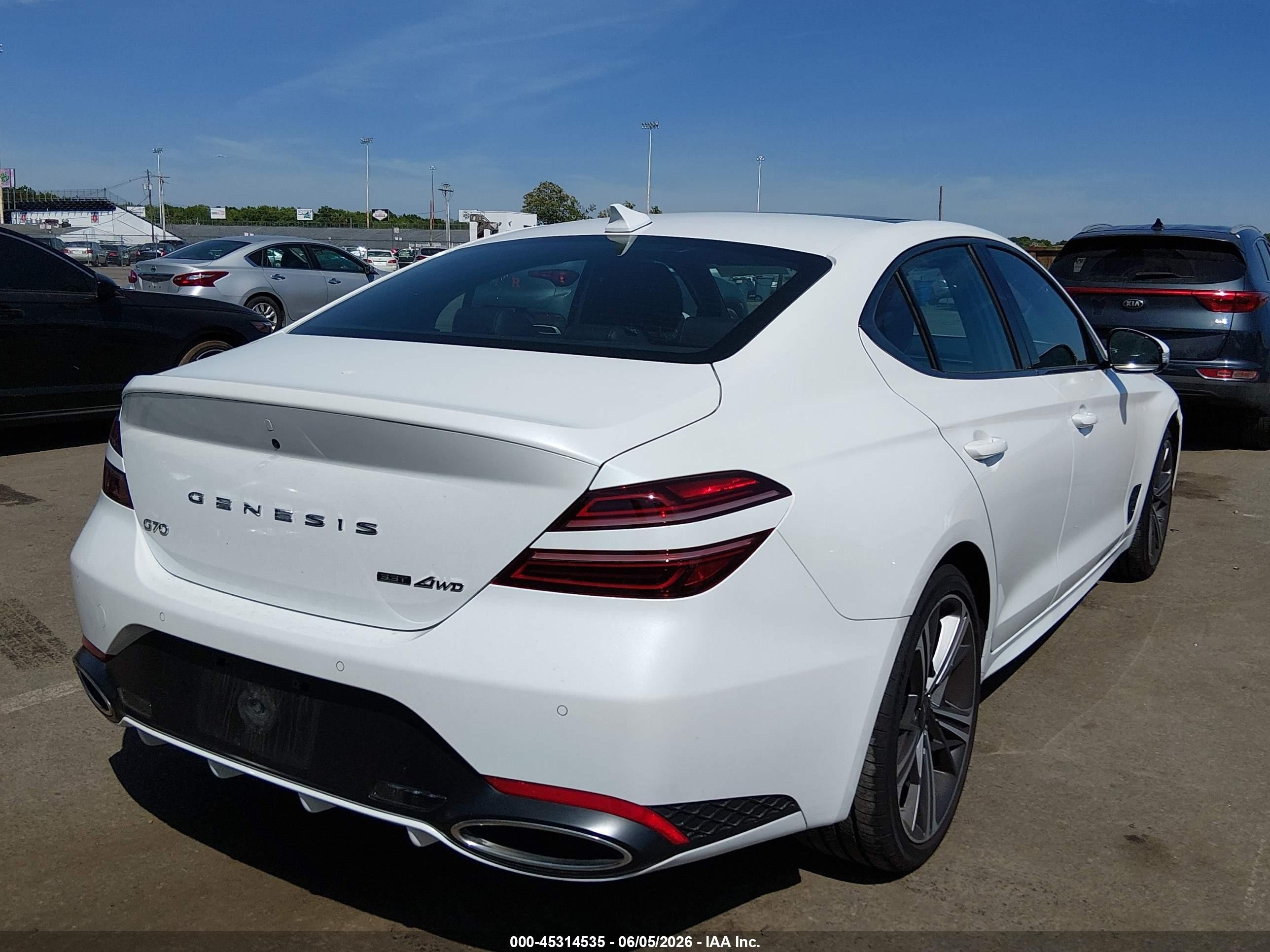 2025 Genesis G70 VIN KMTG54SE6SU159019 IAAI salvage auction — Front End, Salvage (New Jersey), sold $14,500 on 2026-09-30 (photo 4)