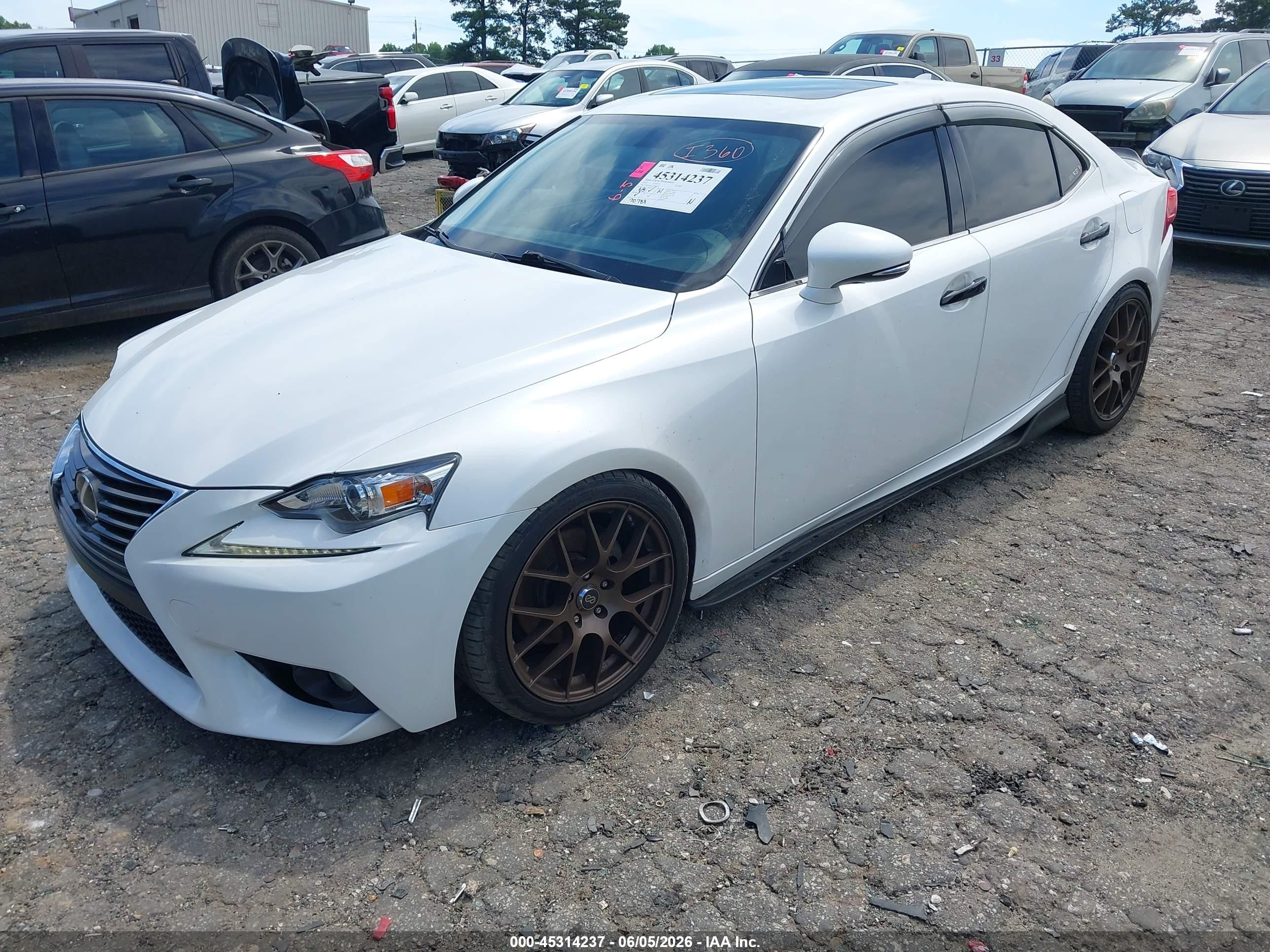 2014 Lexus IS 250 VIN JTHBF1D23E5040316 IAAI salvage auction — Unknown, Salvage (Georgia), sold $7,300 on 2026-09-20 (photo 2)