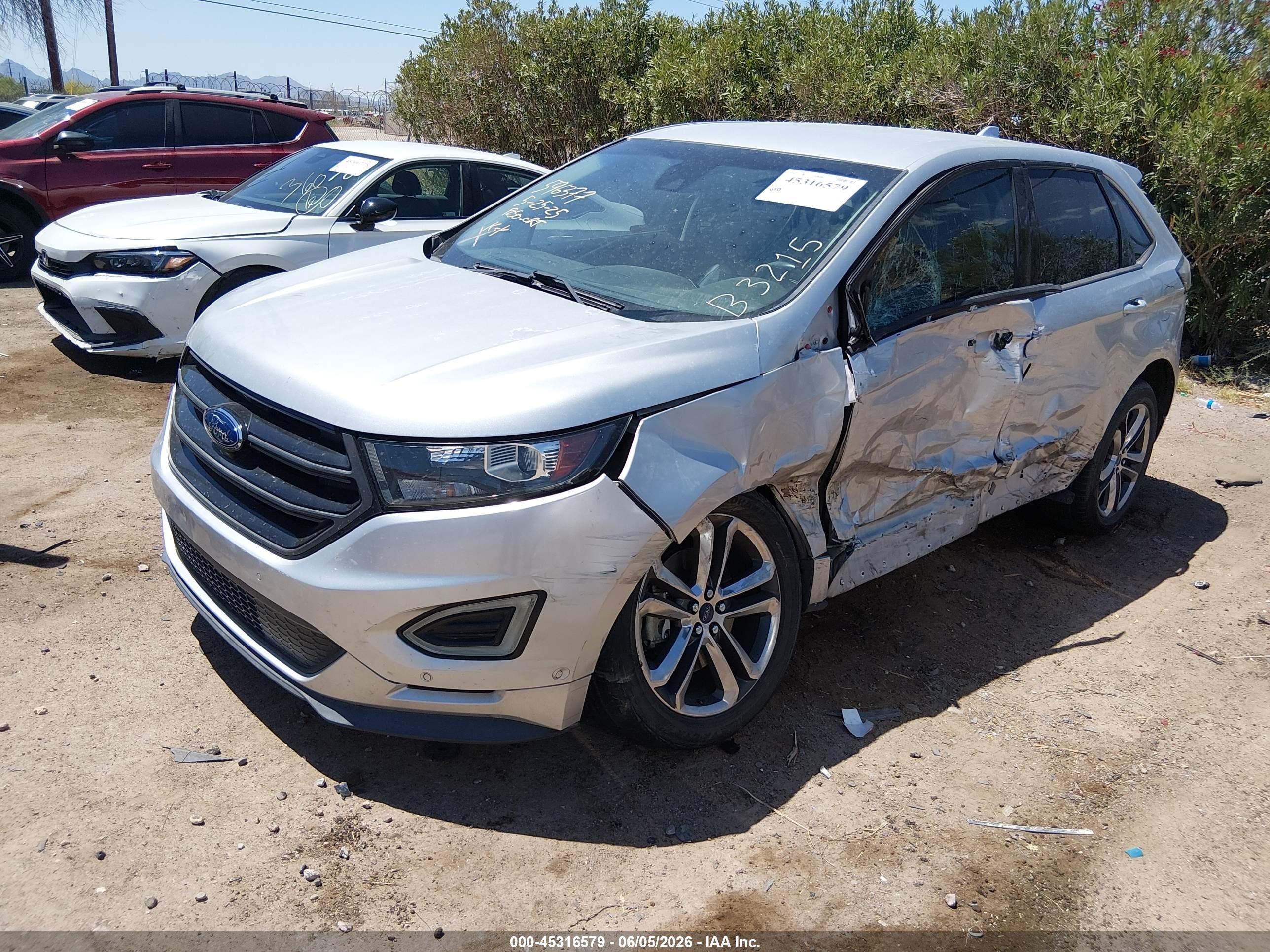 2016 Ford Edge VIN 2FMPK4AP5GBB32915 IAAI salvage auction — Side, Salvage (Arizona), sold $1,200 on 2026-07-09 (photo 2)