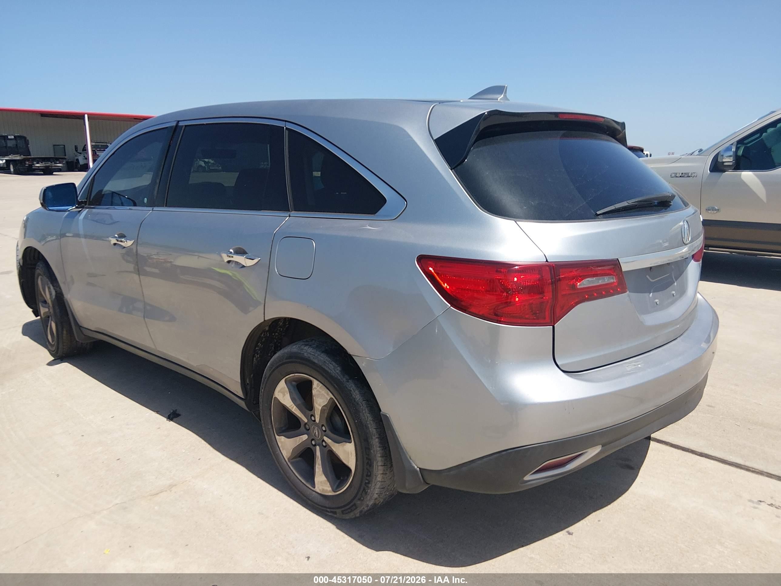 2016 Acura Mdx VIN 5FRYD3H23GB019442 IAAI salvage auction — Unknown, Salvage (Texas), sold $2,200 on 2026-09-11 (photo 3)