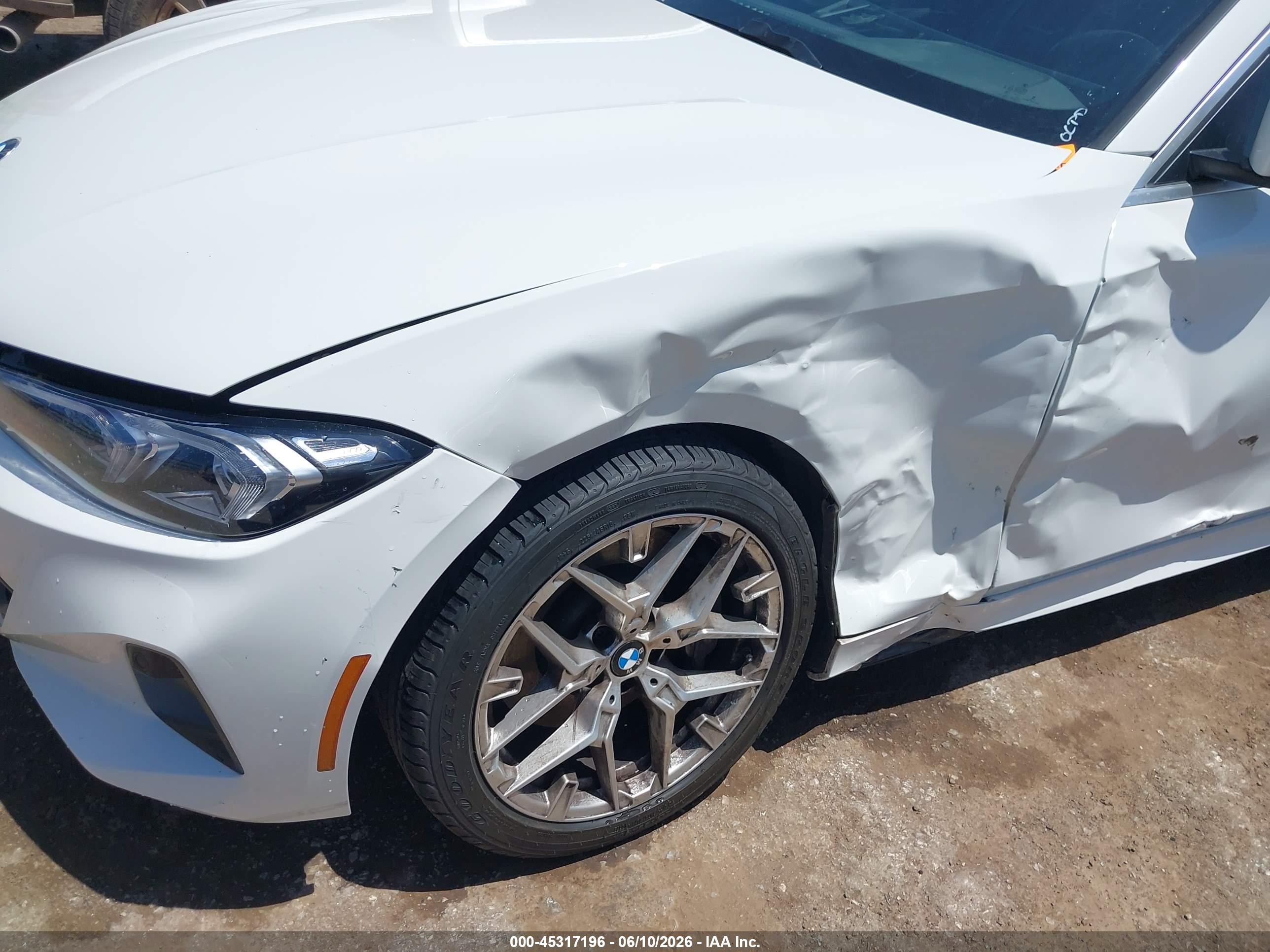 2025 BMW 3er VIN 3MW89CW01S8E99365 IAAI salvage auction — Side, Clear (Oklahoma), sold $17,000 on 2026-09-24 (photo 6)