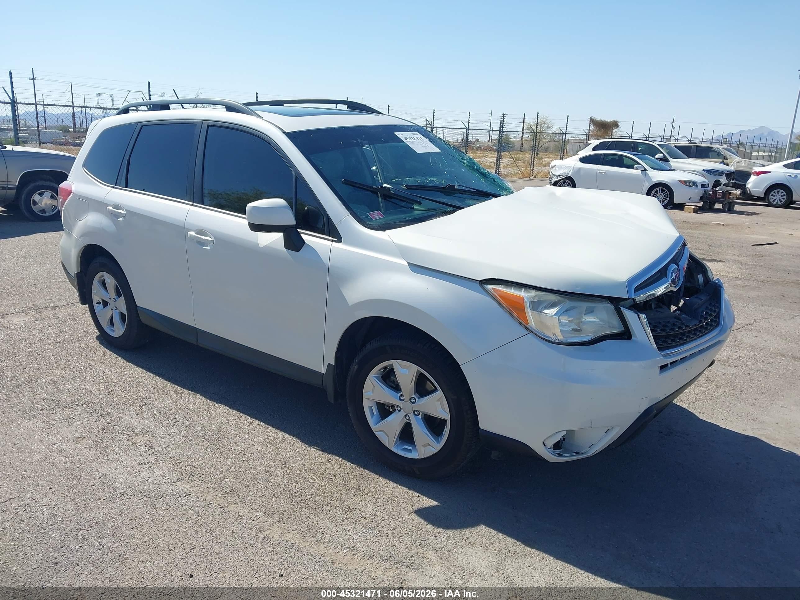 2014 Subaru Forester VIN JF2SJAEC0EH552719 IAAI salvage auction — Side, Salvage (Arizona), sold $300 on 2026-07-09 (photo 1)