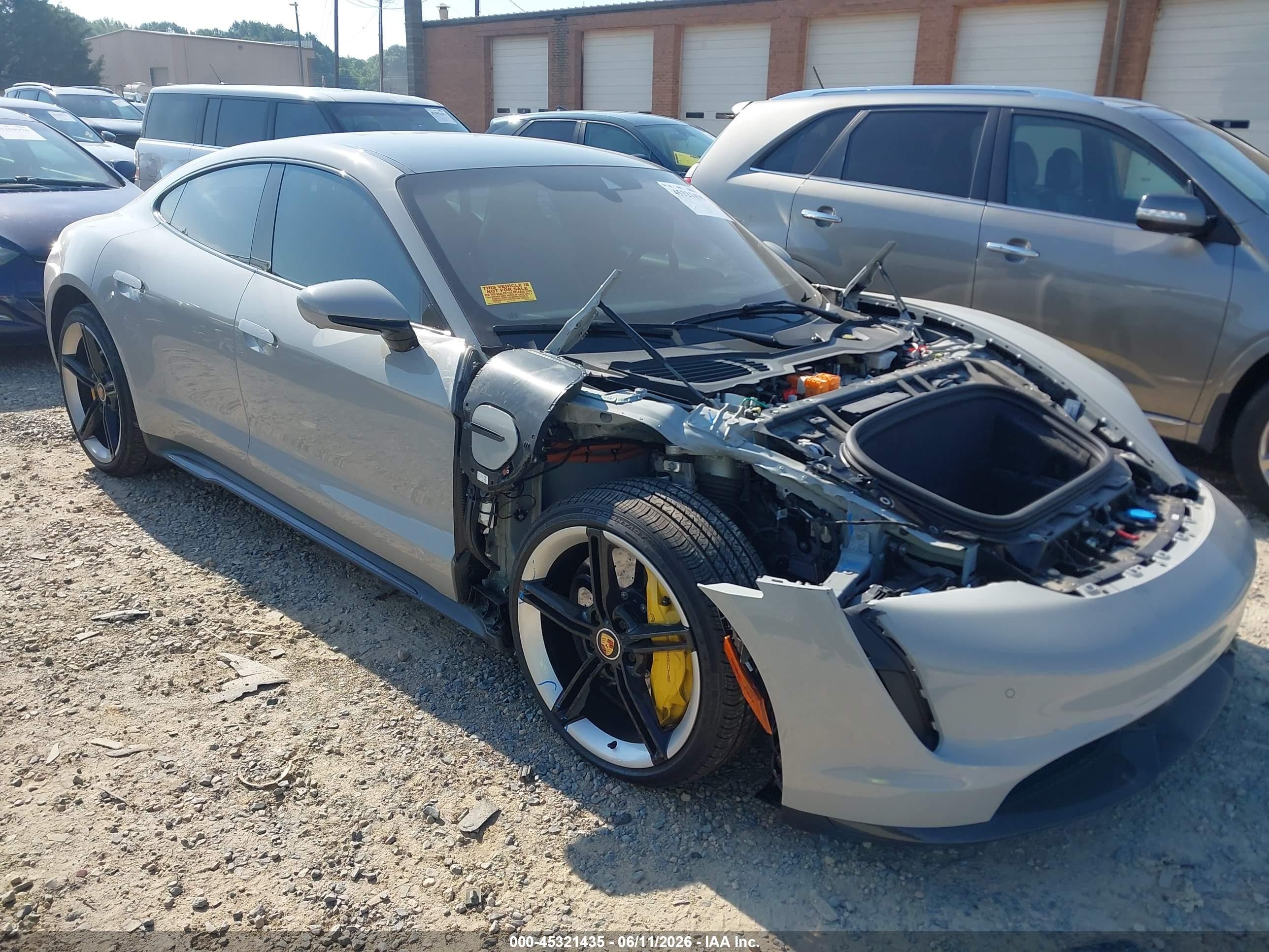 2021 Porsche Taycan VIN WP0AC2Y16MSA62813 IAAI salvage auction — Front End, Salvage (North Carolina), sold $33,400 on 2026-08-17 (photo 1)
