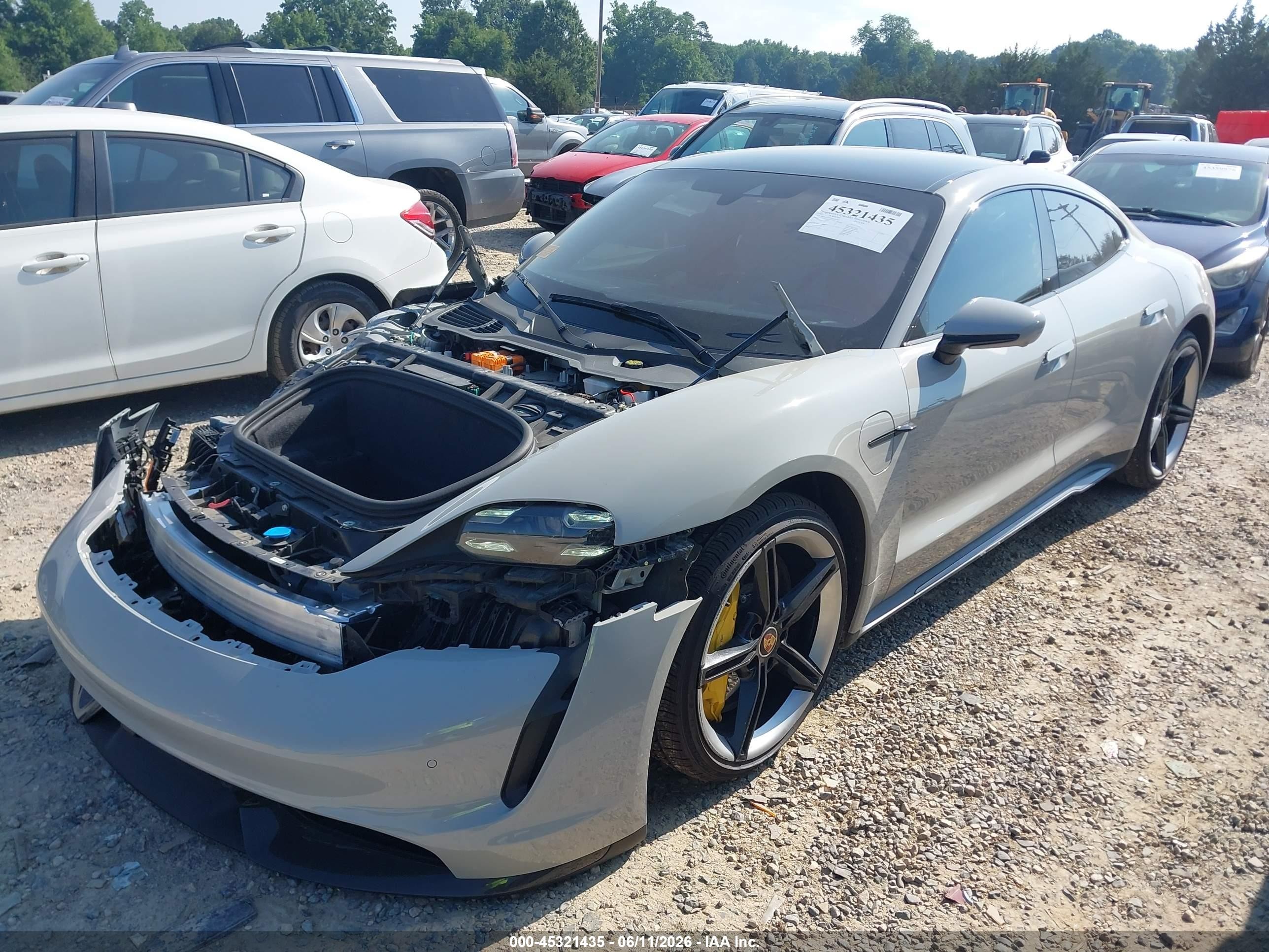 2021 Porsche Taycan VIN WP0AC2Y16MSA62813 IAAI salvage auction — Front End, Salvage (North Carolina), sold $33,400 on 2026-08-17 (photo 2)