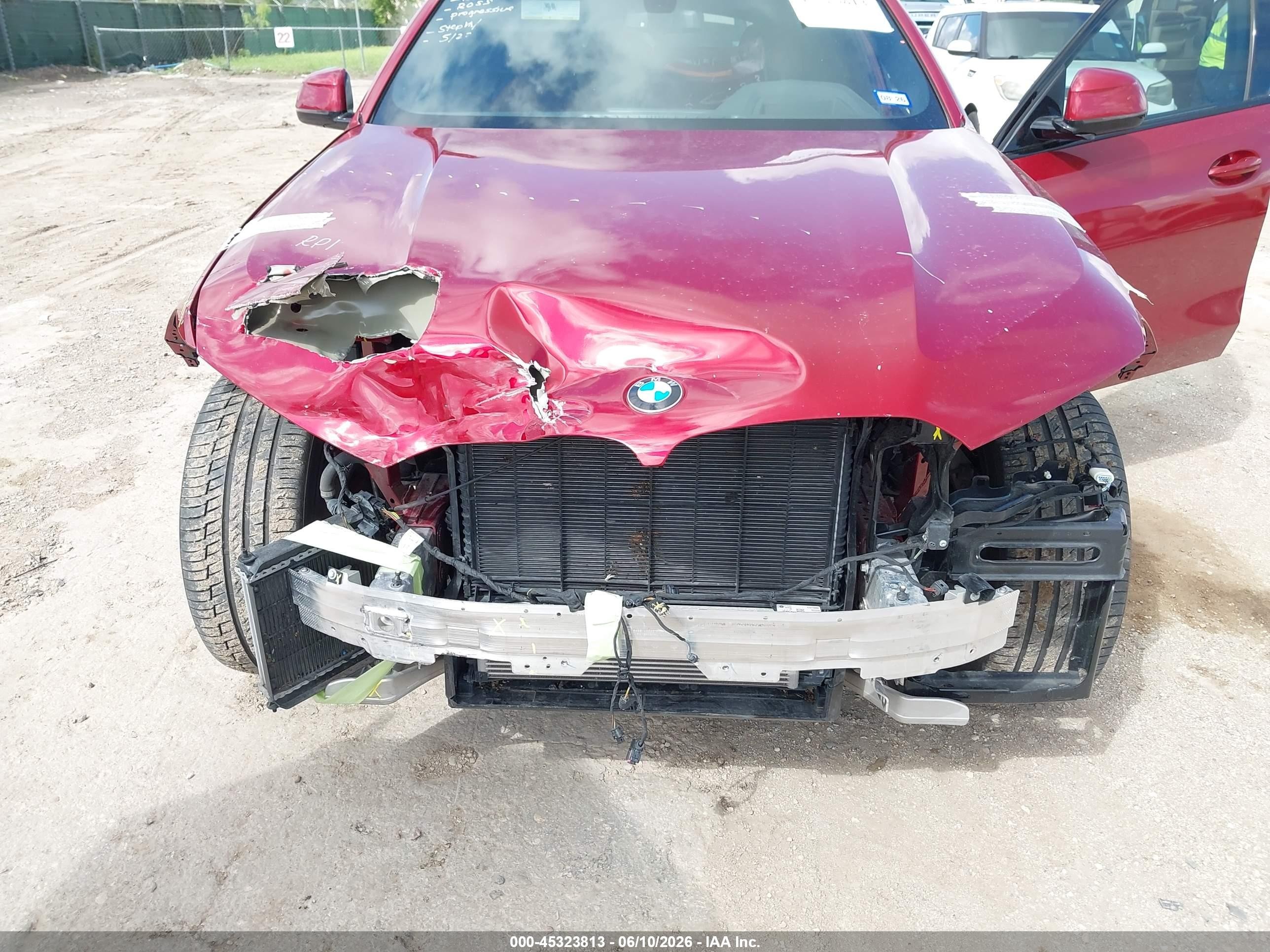 2023 BMW X6 VIN 5UXCY6C01P9N63793 IAAI salvage auction — Front End, Original (Texas), sold $22,000 on 2026-09-13 (photo 6)