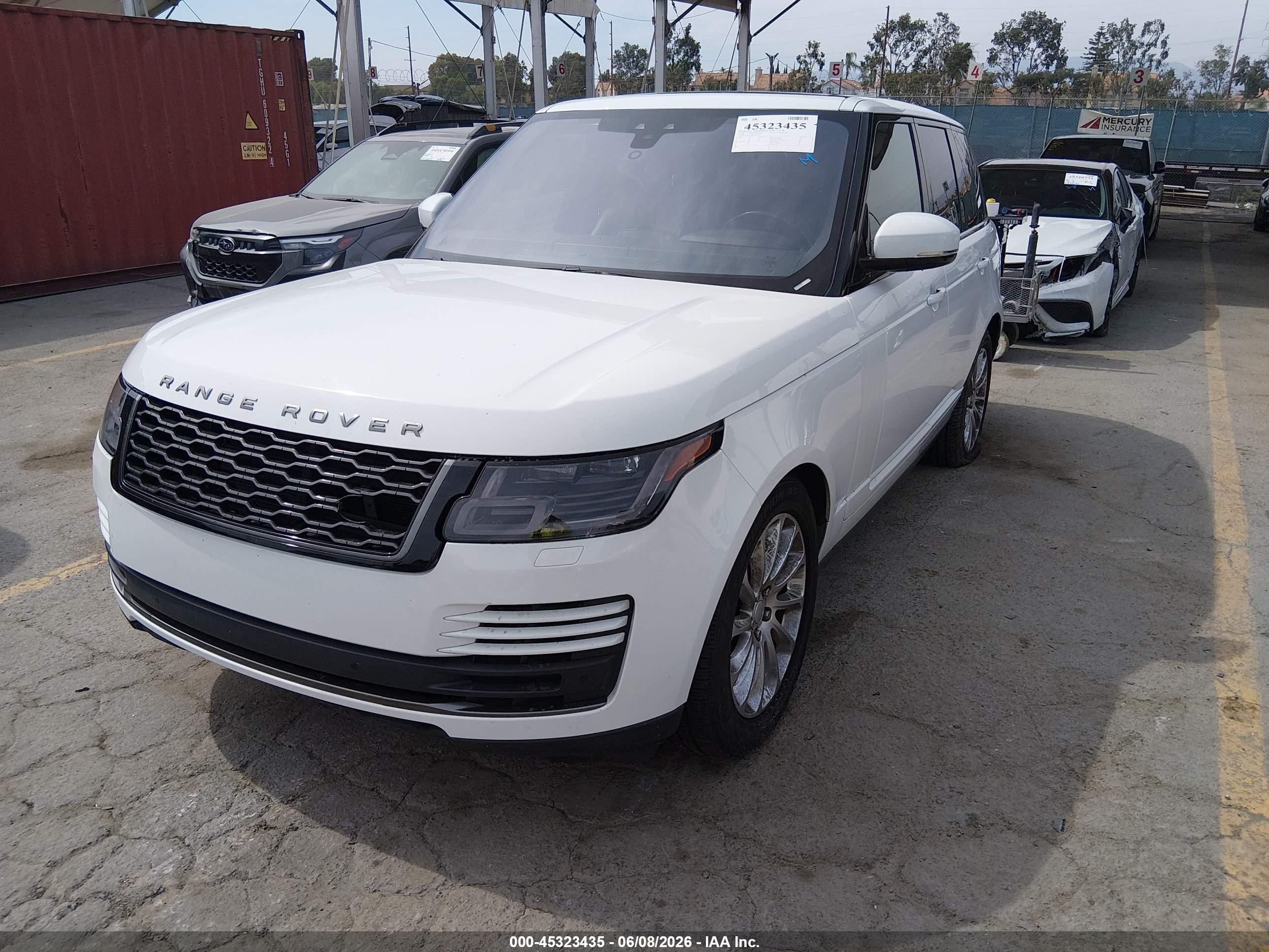 2019 Land Rover Range Rover VIN SALGR2RV4KA554114 IAAI salvage auction — Front End, Salvage (California), sold $10,900 on 2026-09-13 (photo 2)