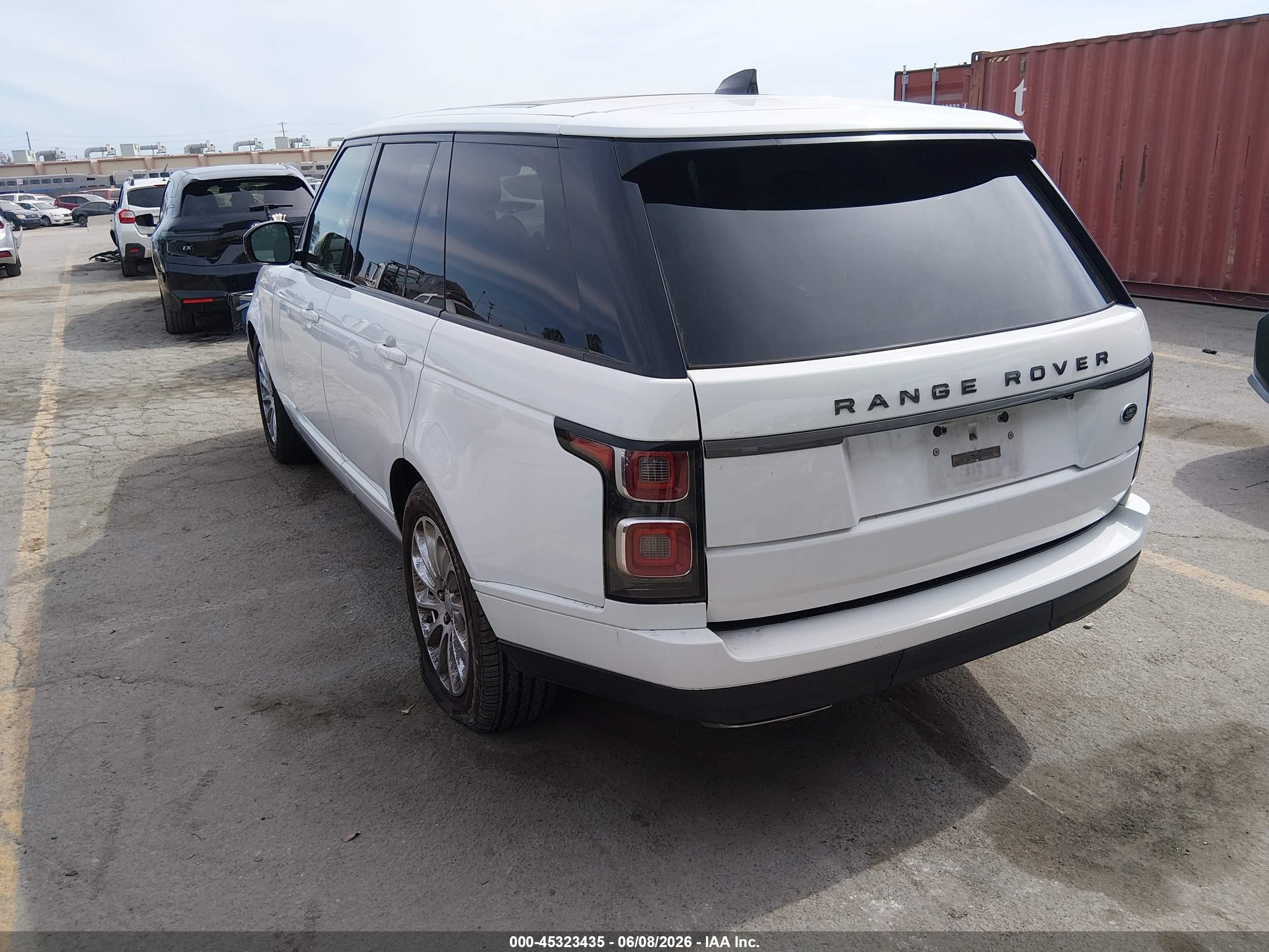 2019 Land Rover Range Rover VIN SALGR2RV4KA554114 IAAI salvage auction — Front End, Salvage (California), sold $10,900 on 2026-09-13 (photo 3)
