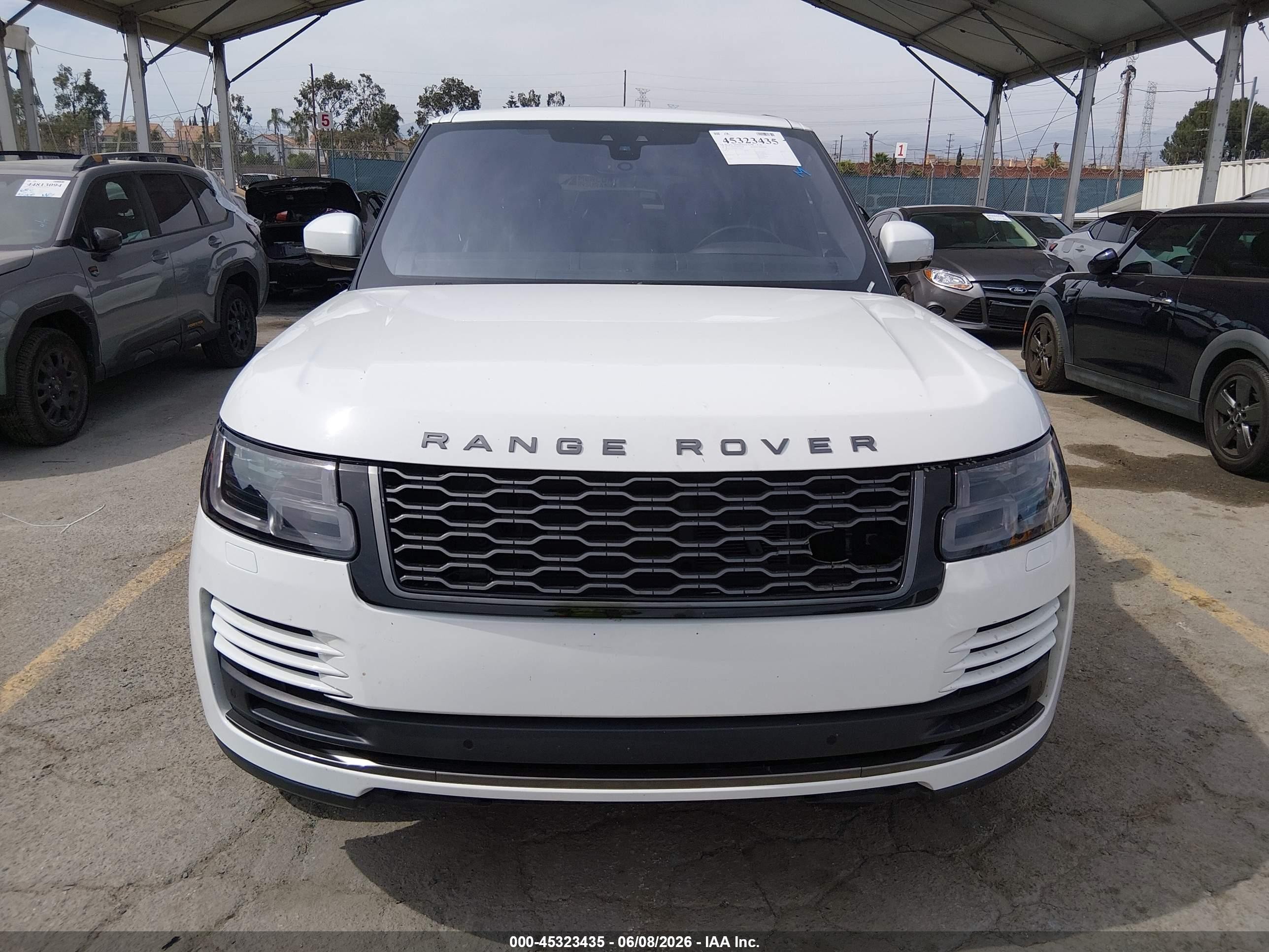 2019 Land Rover Range Rover VIN SALGR2RV4KA554114 IAAI salvage auction — Front End, Salvage (California), sold $10,900 on 2026-09-13 (photo 6)