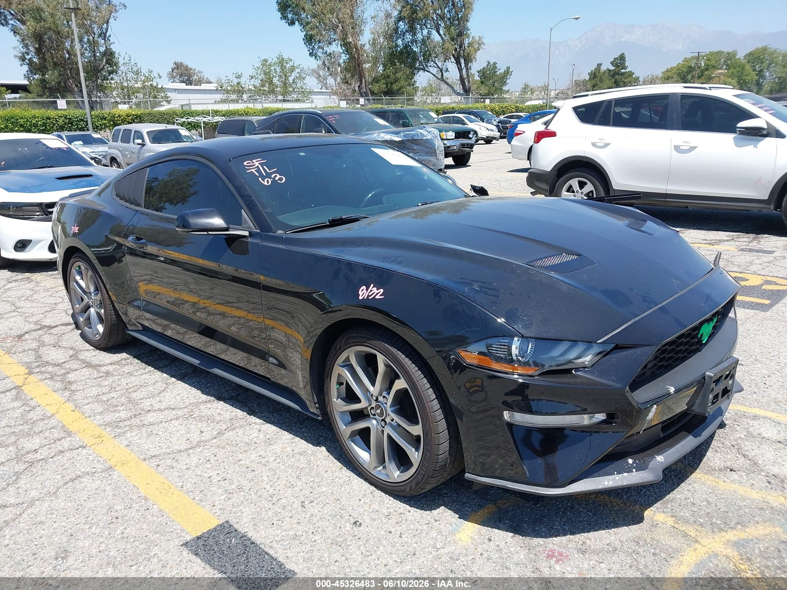 2019 Ford Mustang VIN 1FA6P8THXK5143605 IAAI salvage auction — Unknown, Salvage (California), sold $6,600 on 2026-07-10 (photo 1)