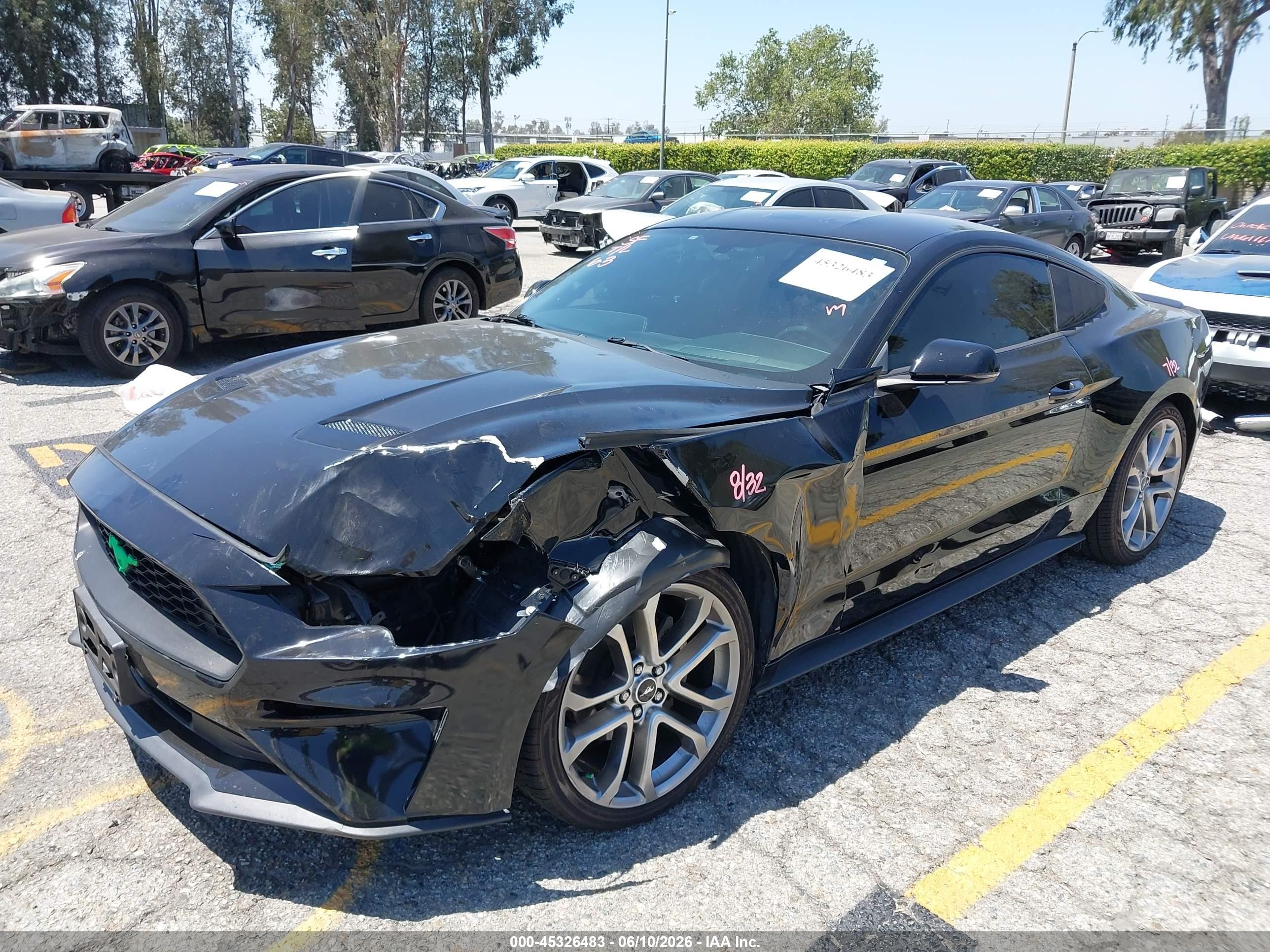 2019 Ford Mustang VIN 1FA6P8THXK5143605 IAAI salvage auction — Unknown, Salvage (California), sold $6,600 on 2026-07-10 (photo 2)