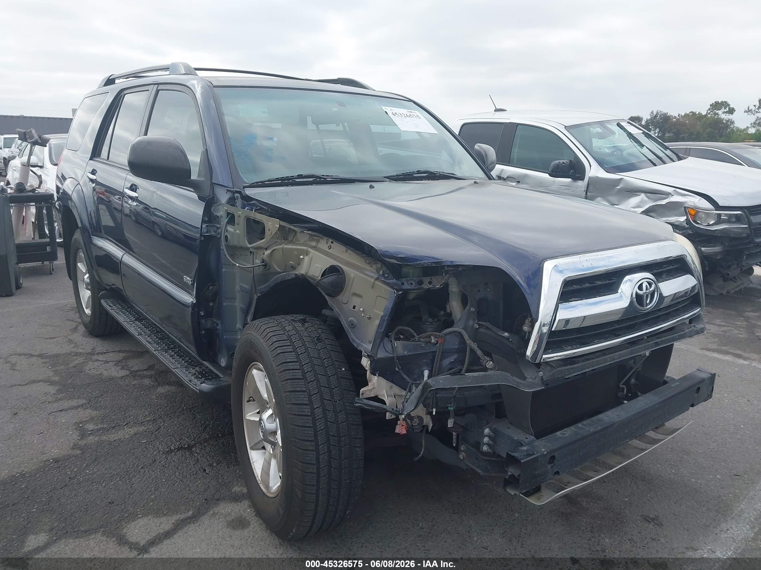2007 Toyota 4Runner VIN JTEZU14R278076238 IAAI salvage auction — Front End, Salvage (California), sold $4,125 on 2026-07-06 (photo 1)