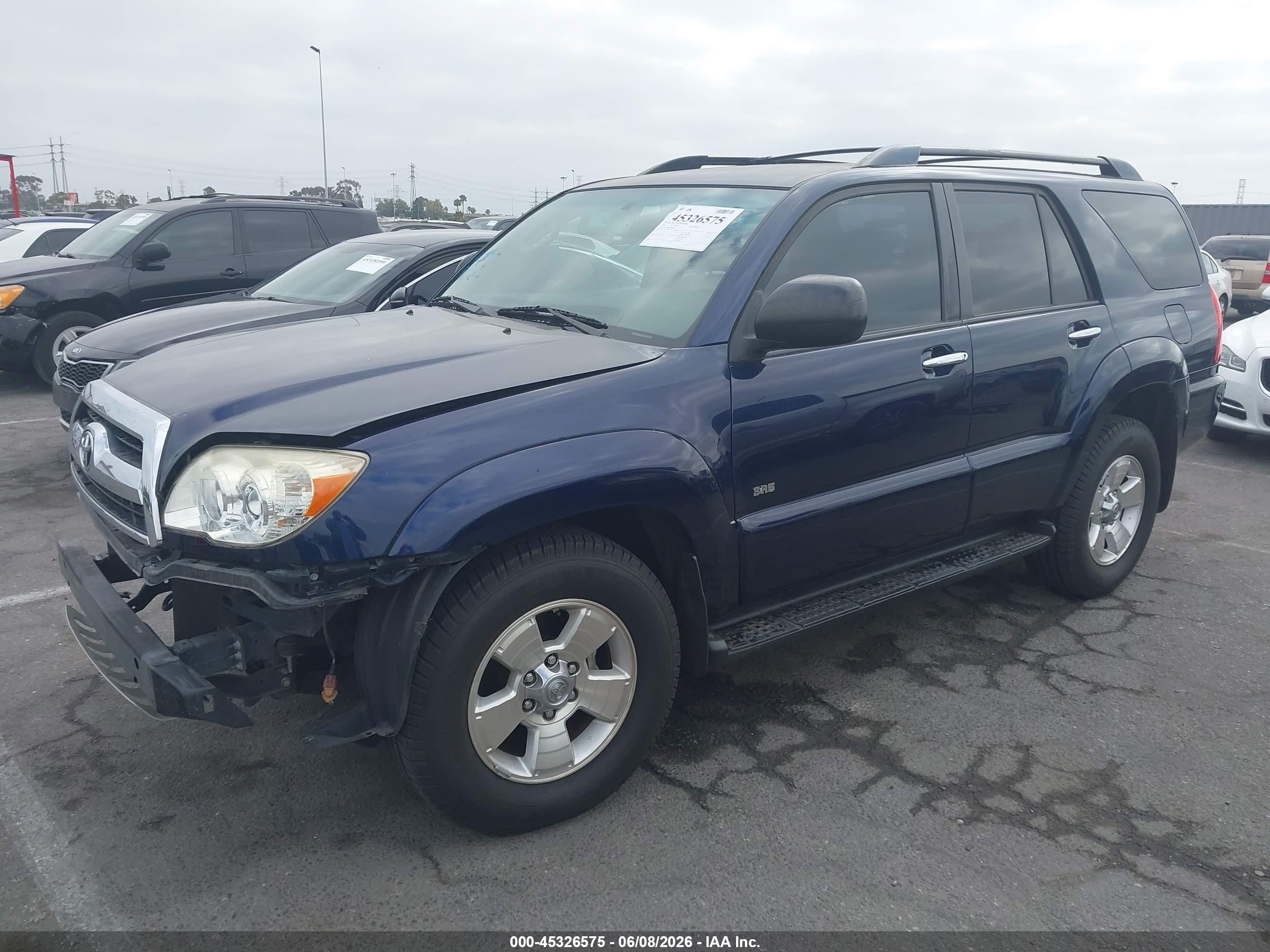 2007 Toyota 4Runner VIN JTEZU14R278076238 IAAI salvage auction — Front End, Salvage (California), sold $4,125 on 2026-07-06 (photo 2)