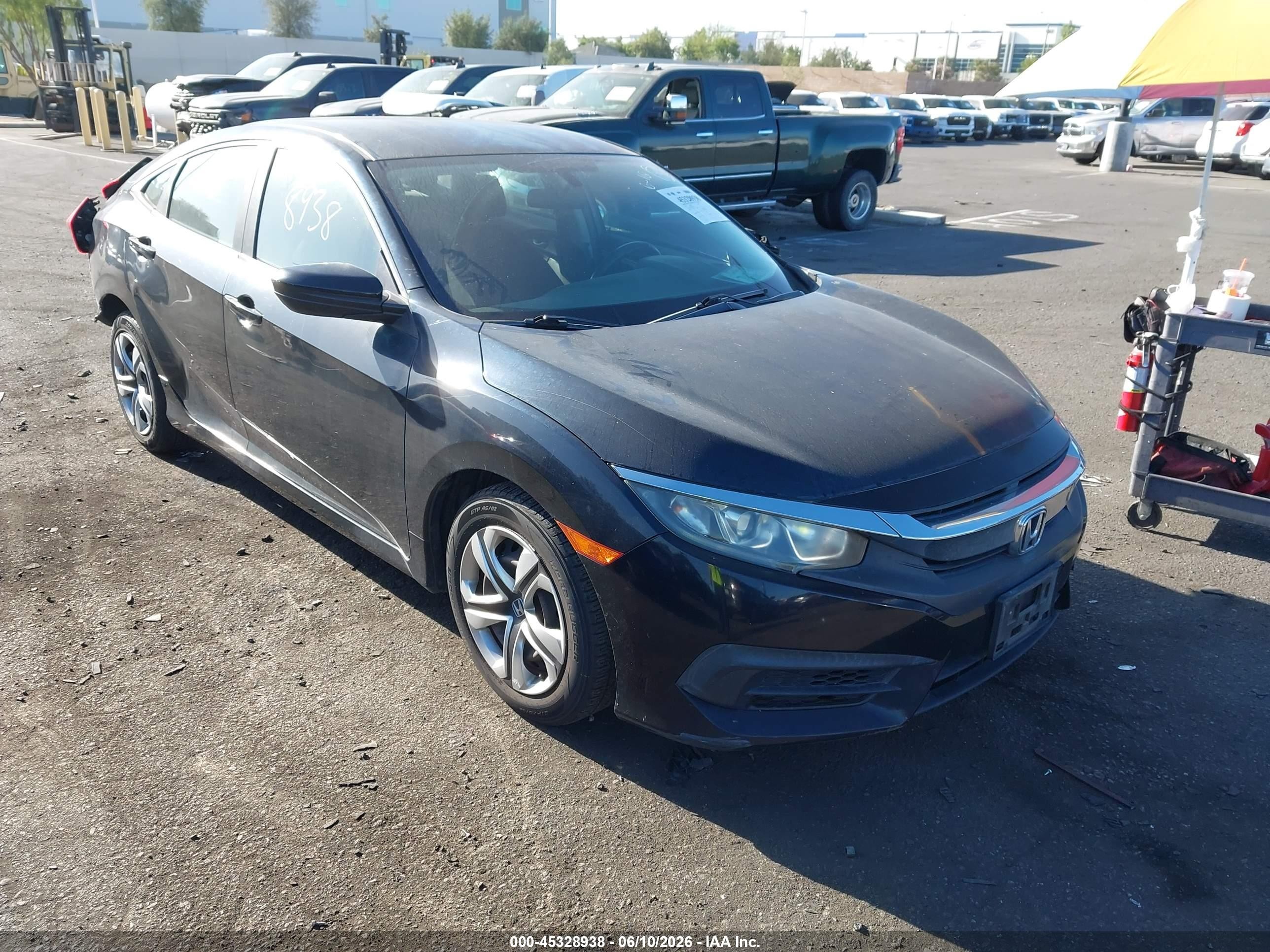 2016 Honda Civic VIN 2HGFC2F53GH544788 IAAI salvage auction — Side, Salvage Certificate (California), sold $1,600 on 2026-07-12 (photo 1)