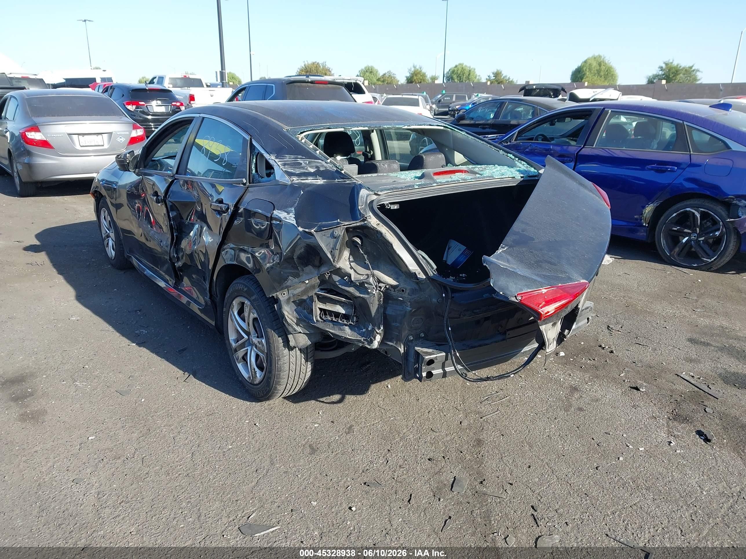 2016 Honda Civic VIN 2HGFC2F53GH544788 IAAI salvage auction — Side, Salvage Certificate (California), sold $1,600 on 2026-07-12 (photo 3)