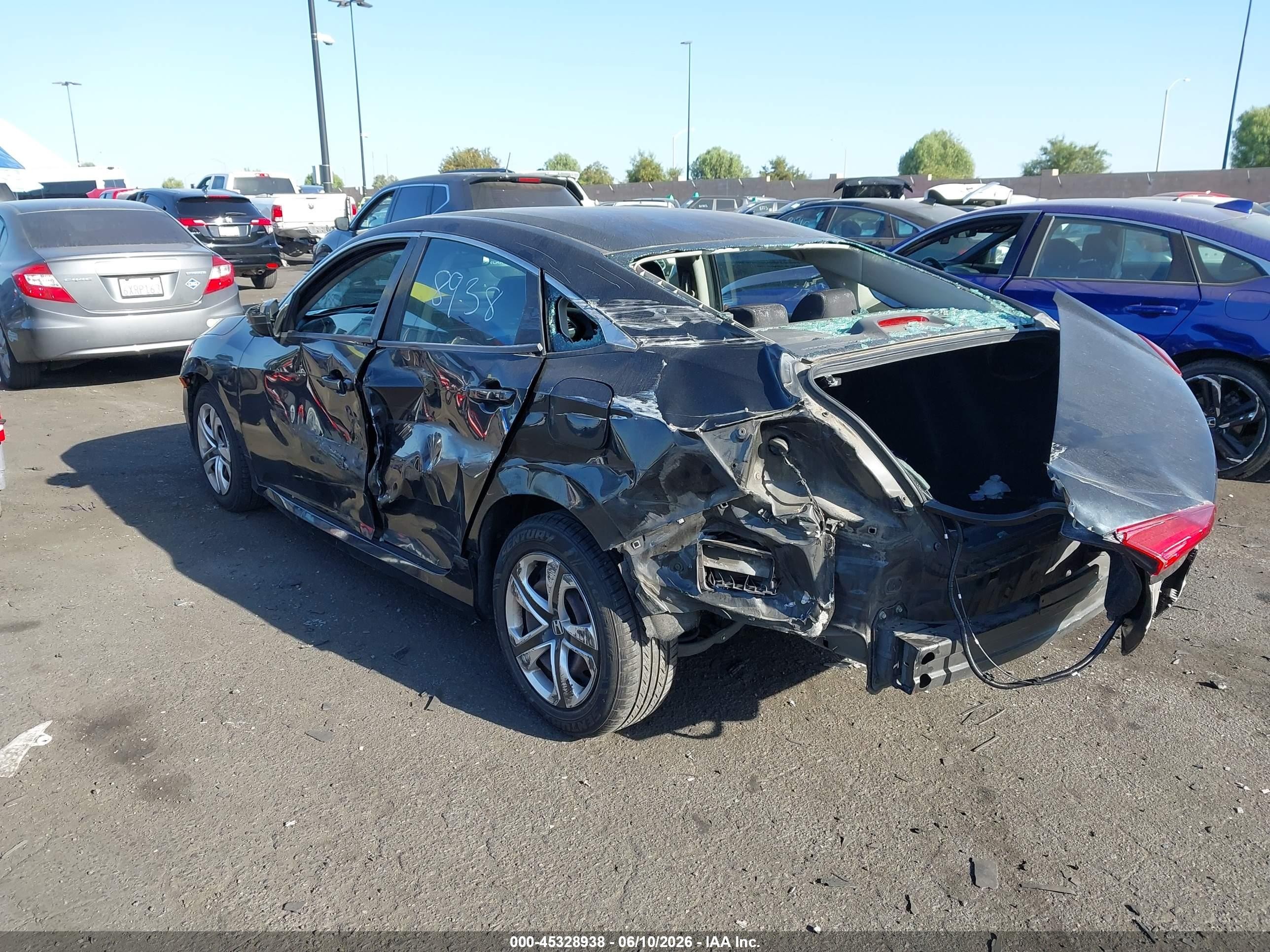 2016 Honda Civic VIN 2HGFC2F53GH544788 IAAI salvage auction — Side, Salvage Certificate (California), sold $1,600 on 2026-07-12 (photo 6)
