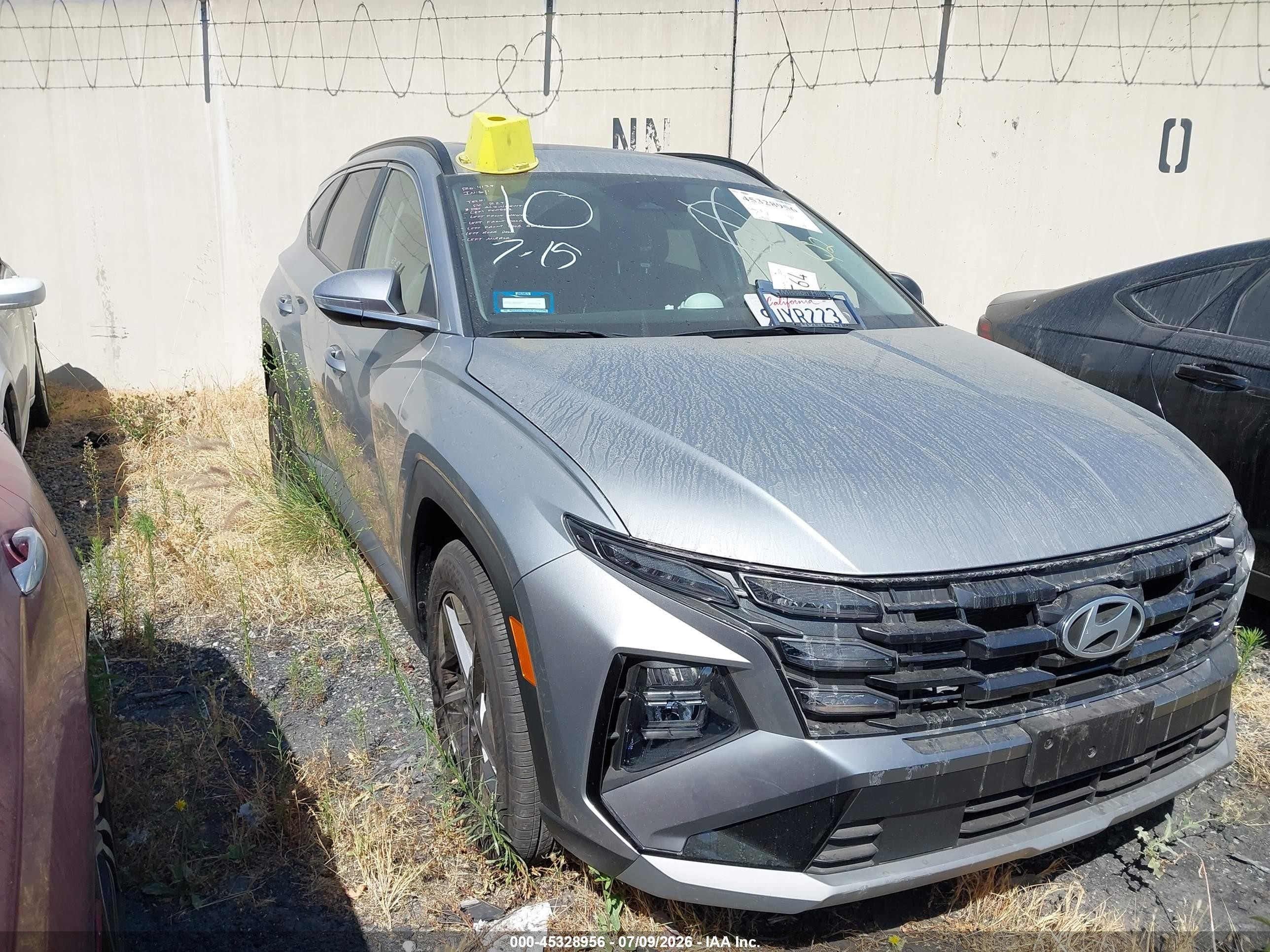 2025 Hyundai Tucson VIN 5NMJC3DE0SH580050 IAAI salvage auction — Side, Salvage Certificate (California), sold $9,600 on 2026-07-12 (photo 1)