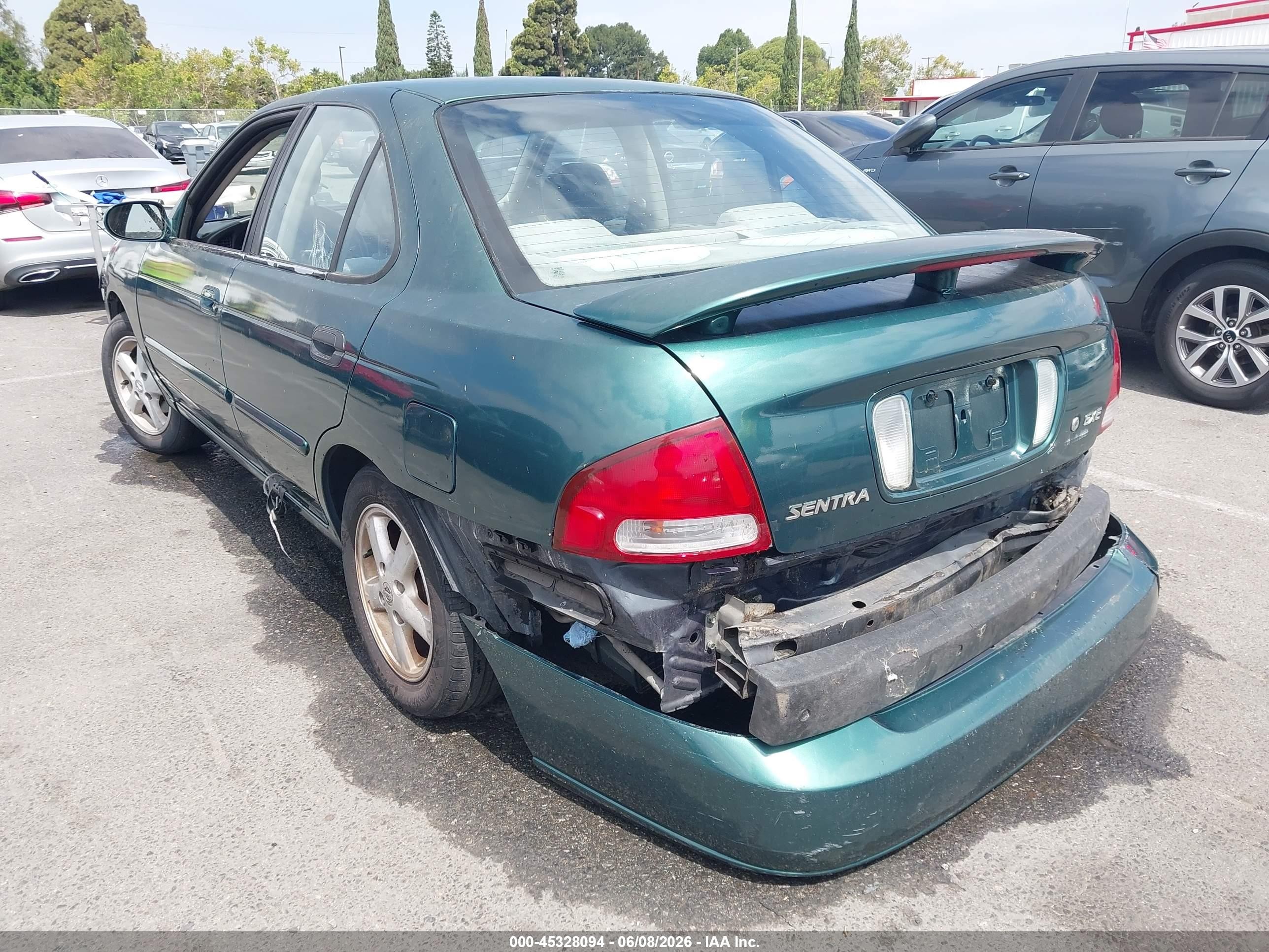 2003 Nissan Sentra VIN 3N1CB51D73L703949 IAAI salvage auction — Rear End, Salvage (California), sold $575 on 2026-07-09 (photo 3)