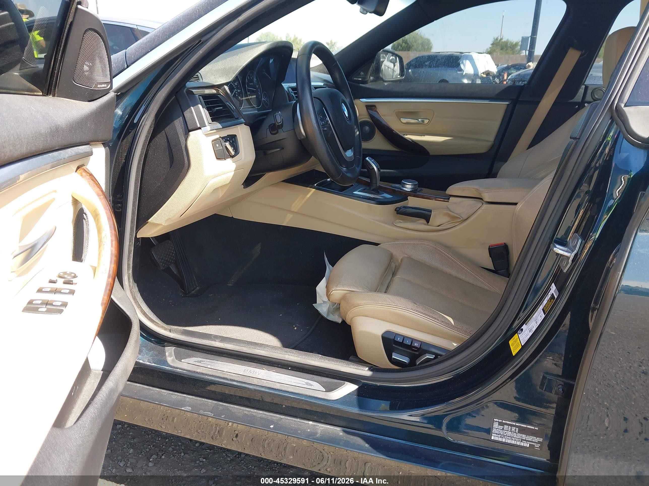 2017 BMW 4 Series VIN WBA4F7C32HG787872 IAAI salvage auction — Front End, Salvage Certificate (California), sold $3,850 on 2026-07-12 (photo 5)