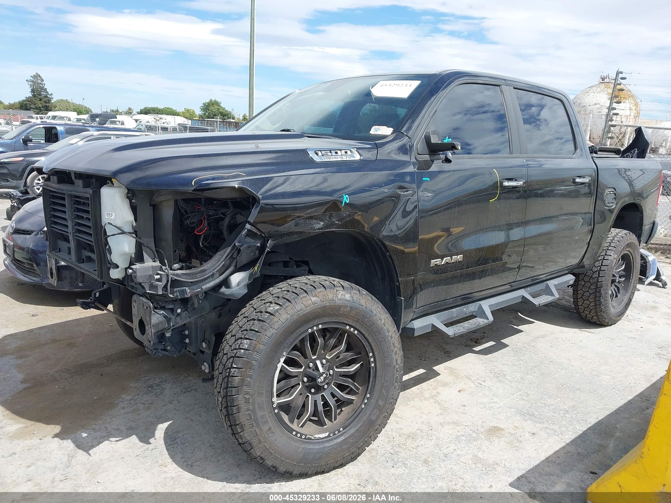 2019 Ram 1500 VIN 1C6SRFFT4KN859477 IAAI salvage auction — Front End, Salvage (California), sold $10,750 on 2026-07-09 (photo 2)