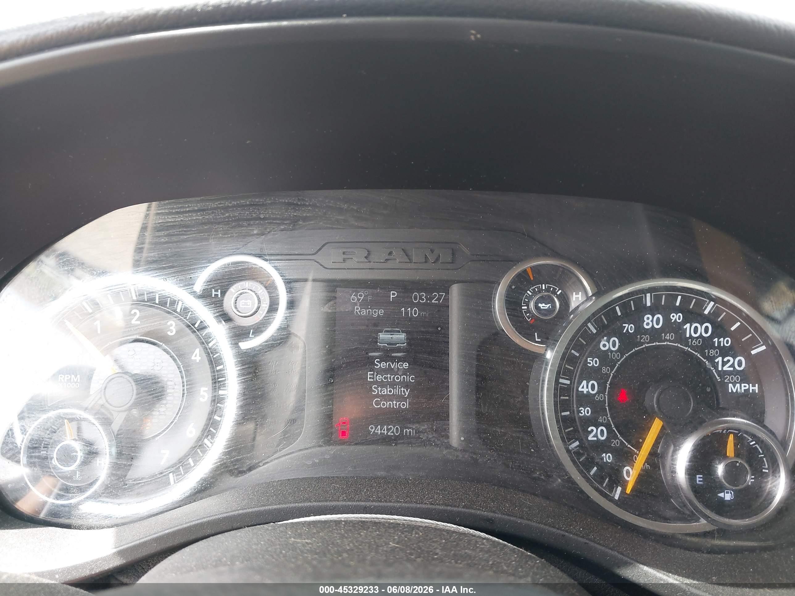 2019 Ram 1500 VIN 1C6SRFFT4KN859477 IAAI salvage auction — Front End, Salvage (California), sold $10,750 on 2026-07-09 (photo 7)
