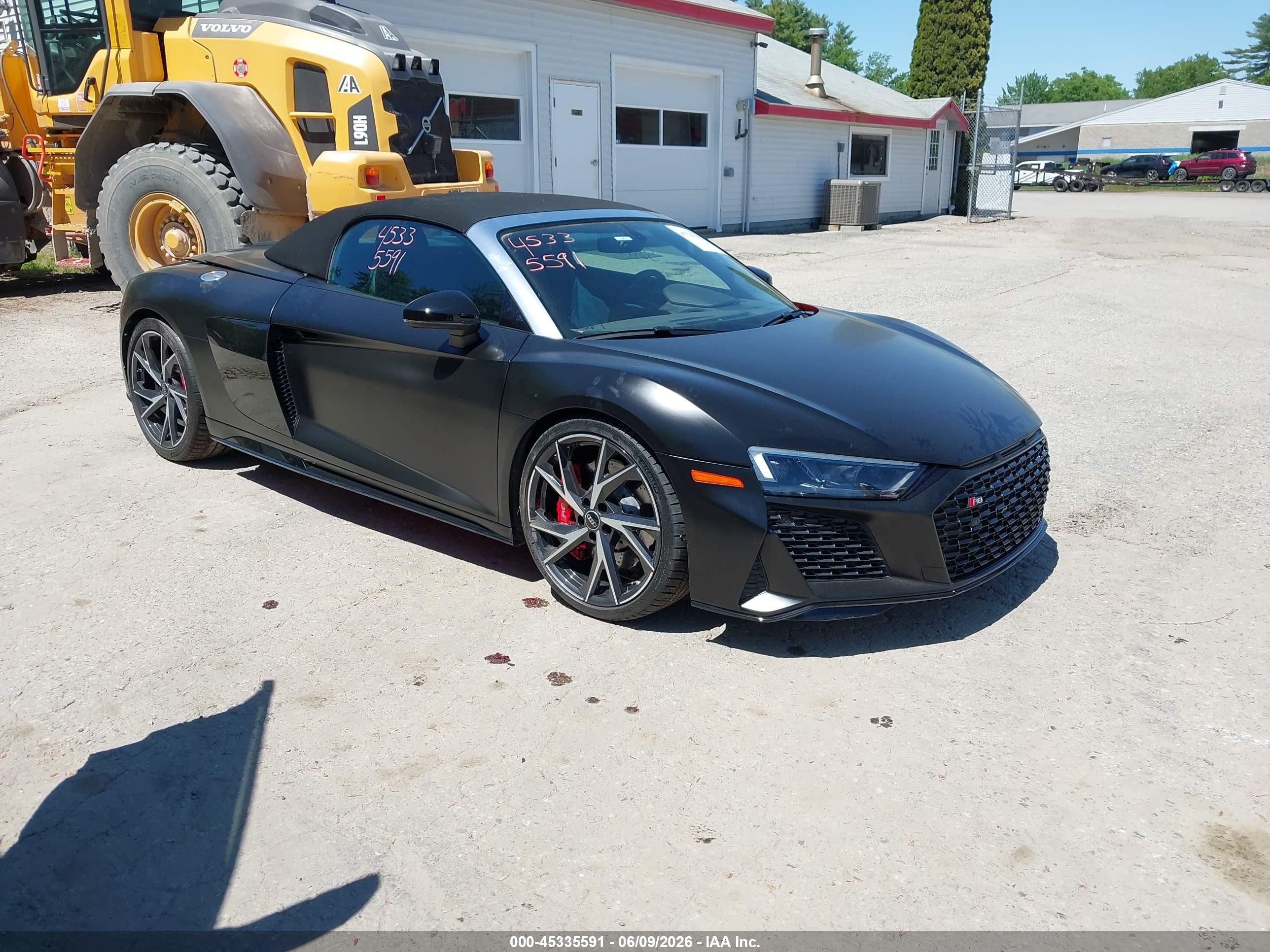 2021 Audi R8 VIN WUABACFX4M7900475 IAAI salvage auction — Side, Salvage (Maine), sold $70,750 on 2026-08-10 (photo 1)