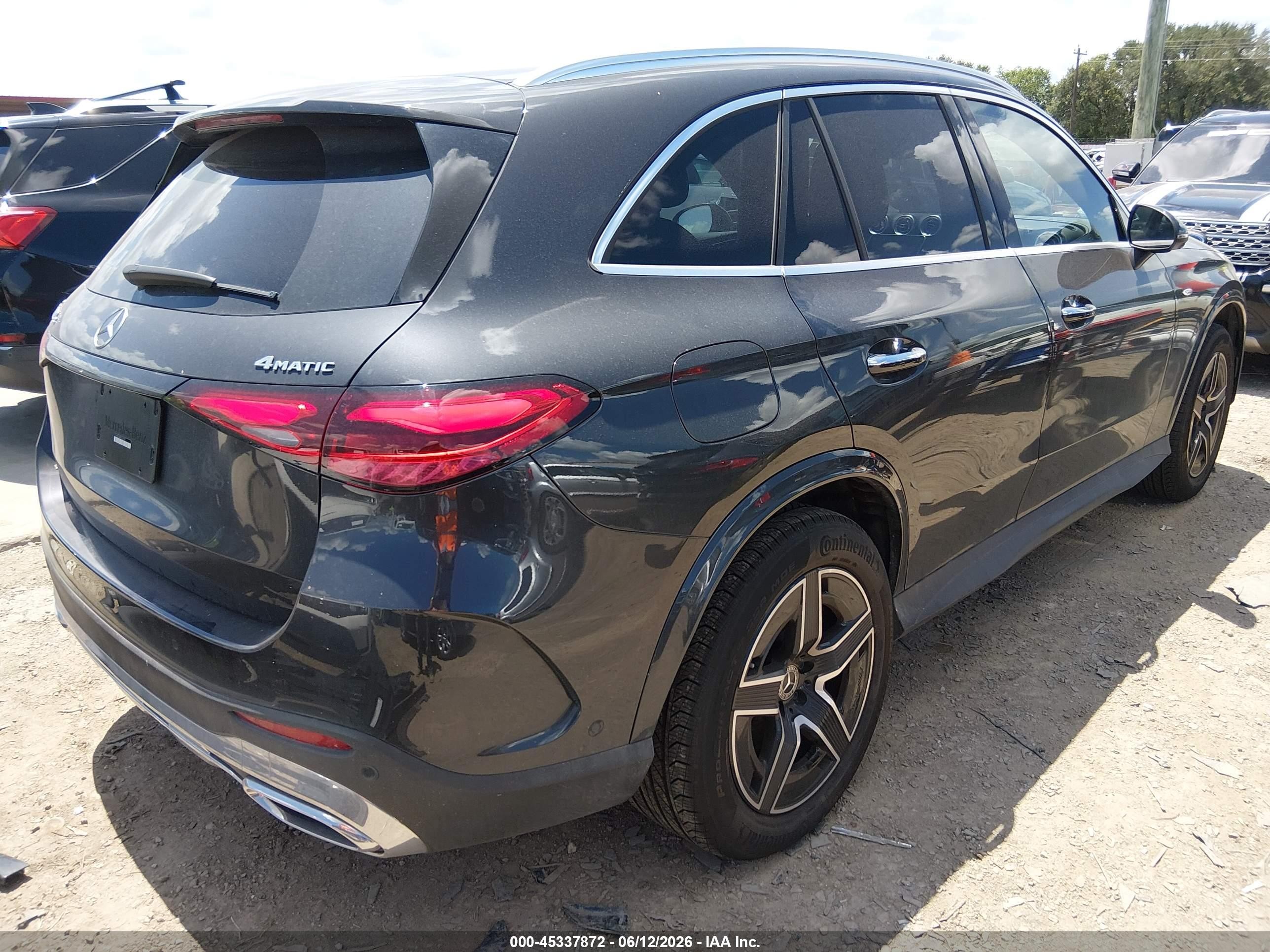 2025 Mercedes-Benz GLC-Class VIN W1NKM5GB4SF420757 IAAI salvage auction — Rear End, Original (Texas), sold $28,750 on 2026-08-27 (photo 4)