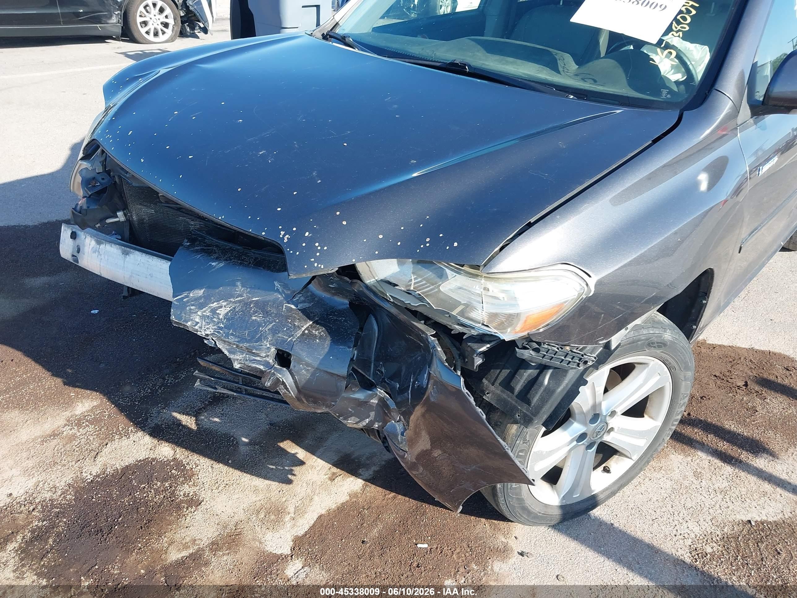 2008 Toyota Highlander VIN JTEES42A482100773 IAAI salvage auction — Front End, Clear (Indiana), sold $1,200 on 2026-07-12 (photo 6)