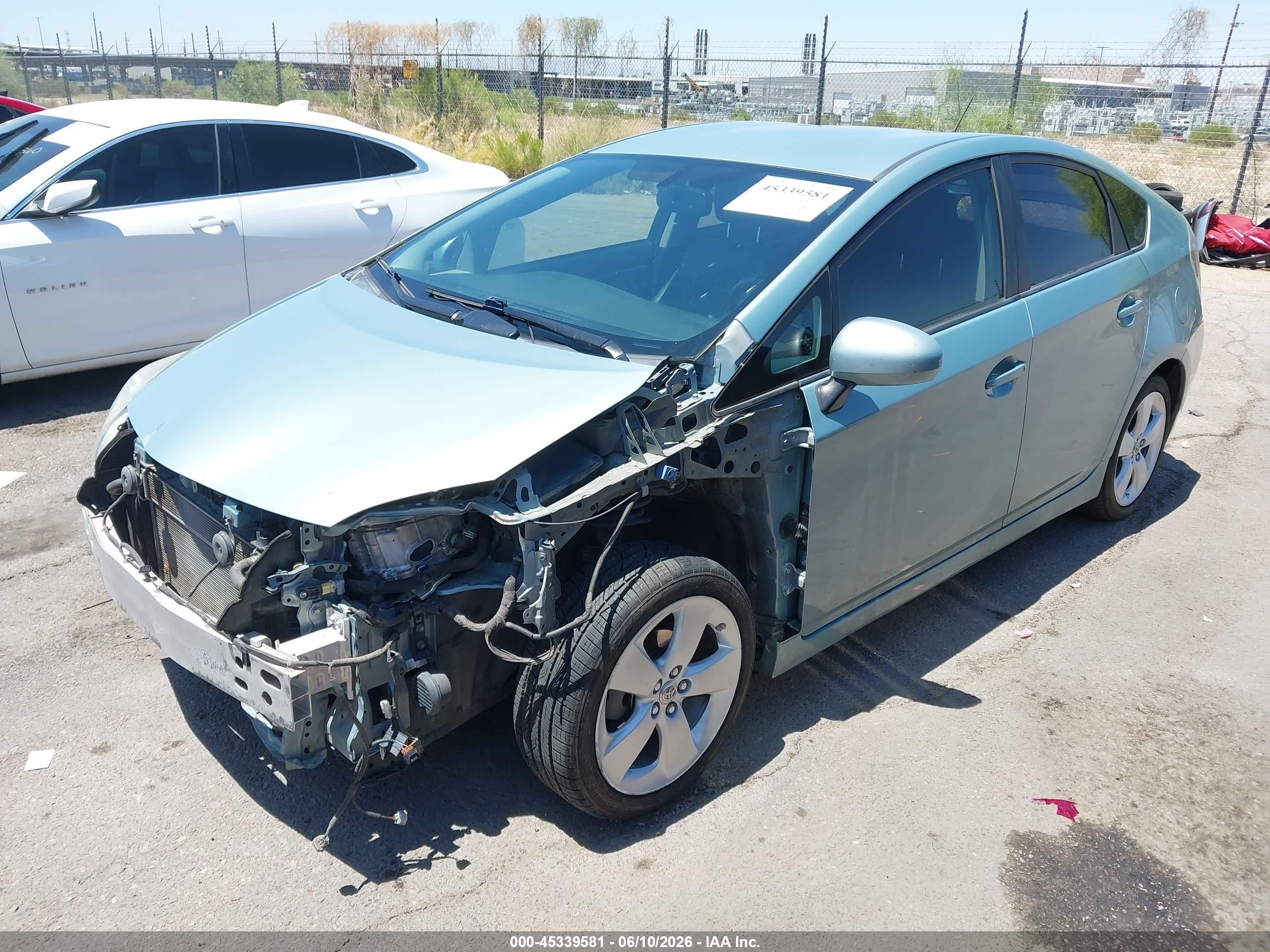 2013 Toyota Prius VIN JTDKN3DUXD5590063 IAAI salvage auction — Front End, Salvage (Arizona), sold $1,950 on 2026-07-03 (photo 2)