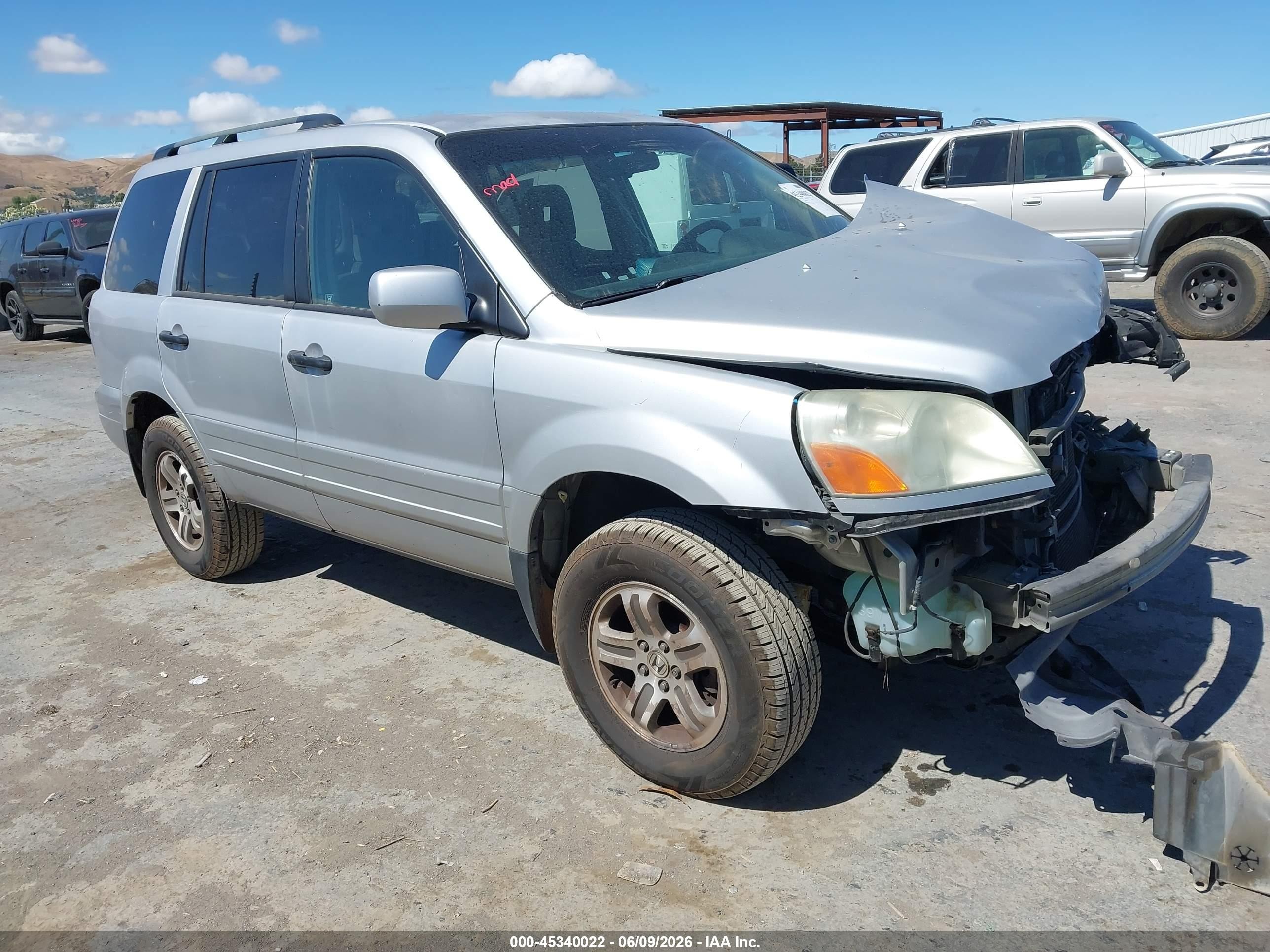2004 Honda Pilot VIN 2HKYF18474H544597 IAAI salvage auction — Normal Wear, Clear - Dealer Only (California), sold $350 on 2026-07-09 (photo 1)