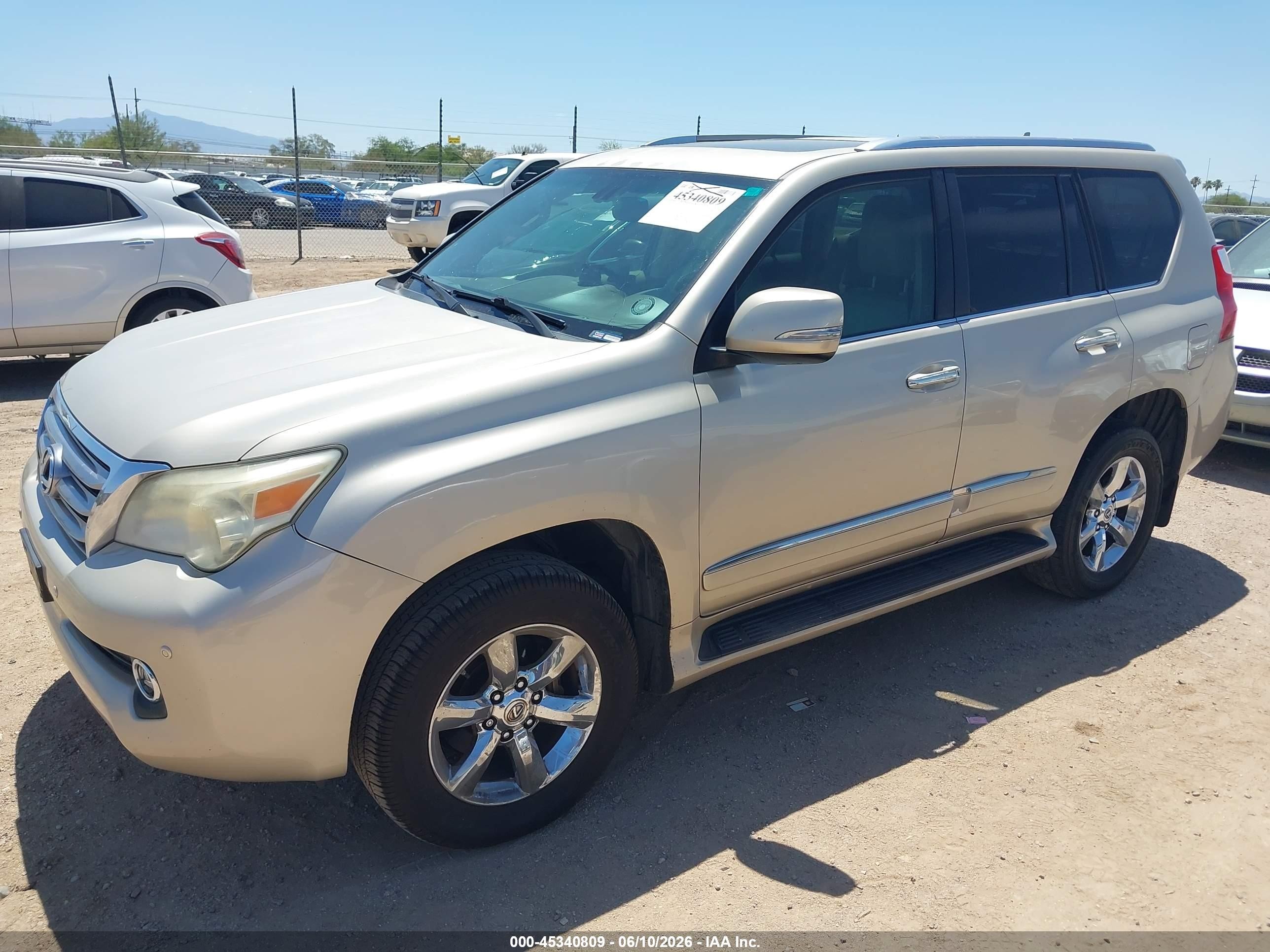 2012 Lexus GX 460 VIN JTJBM7FX5C5036233 IAAI salvage auction — Rear End, Clear (Arizona), sold $5,000 on 2026-07-09 (photo 2)