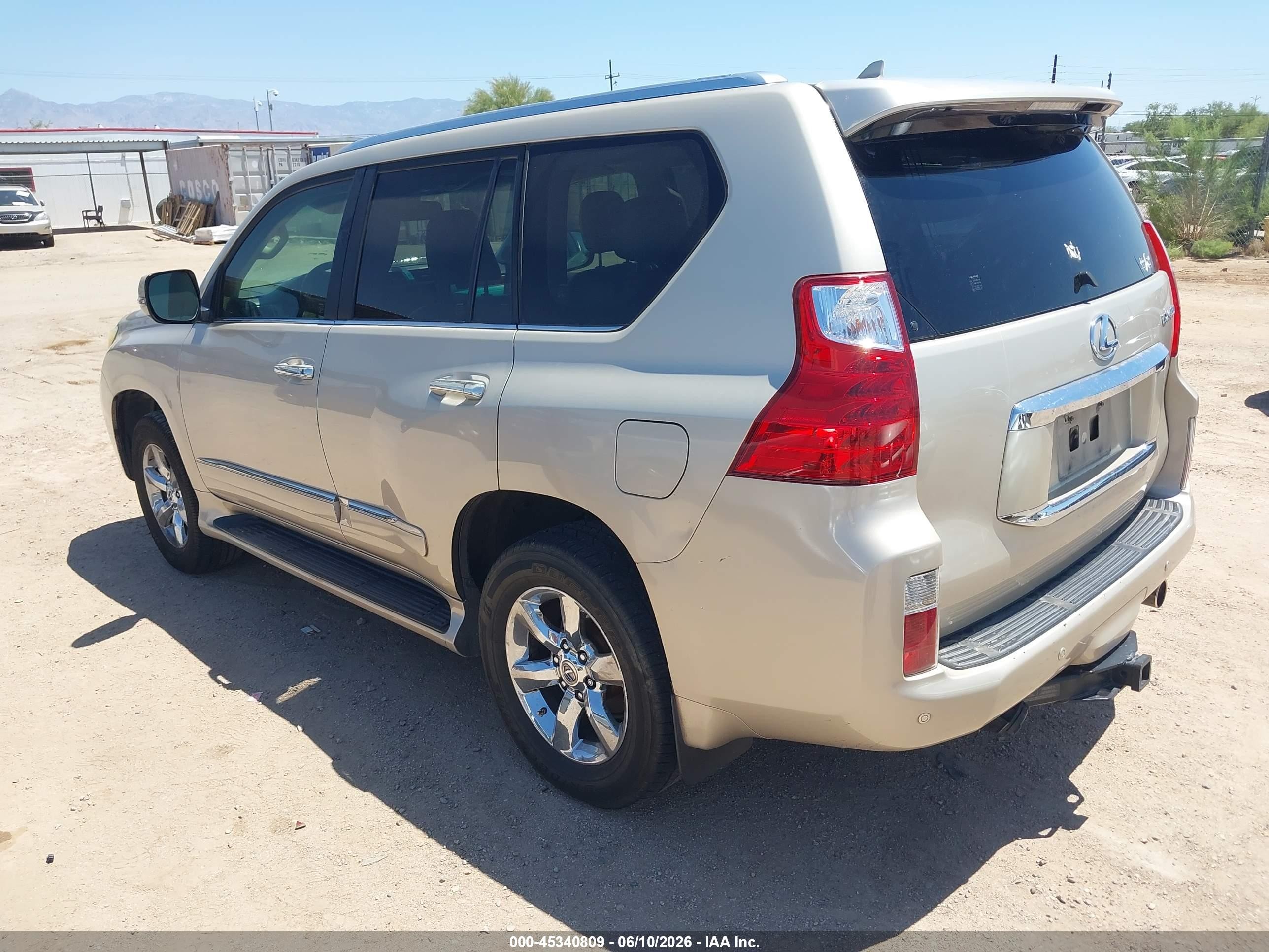 2012 Lexus GX 460 VIN JTJBM7FX5C5036233 IAAI salvage auction — Rear End, Clear (Arizona), sold $5,000 on 2026-07-09 (photo 3)